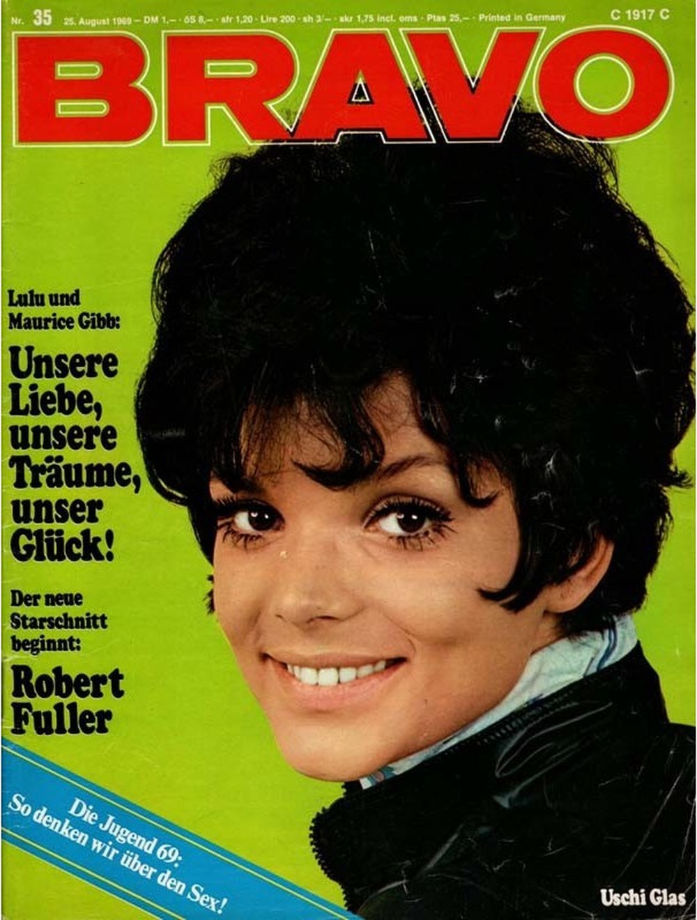 Bravo Magazin Deutschland 1969-35 Uschi Glas Robert Fuller Lulu Maurice Gibb