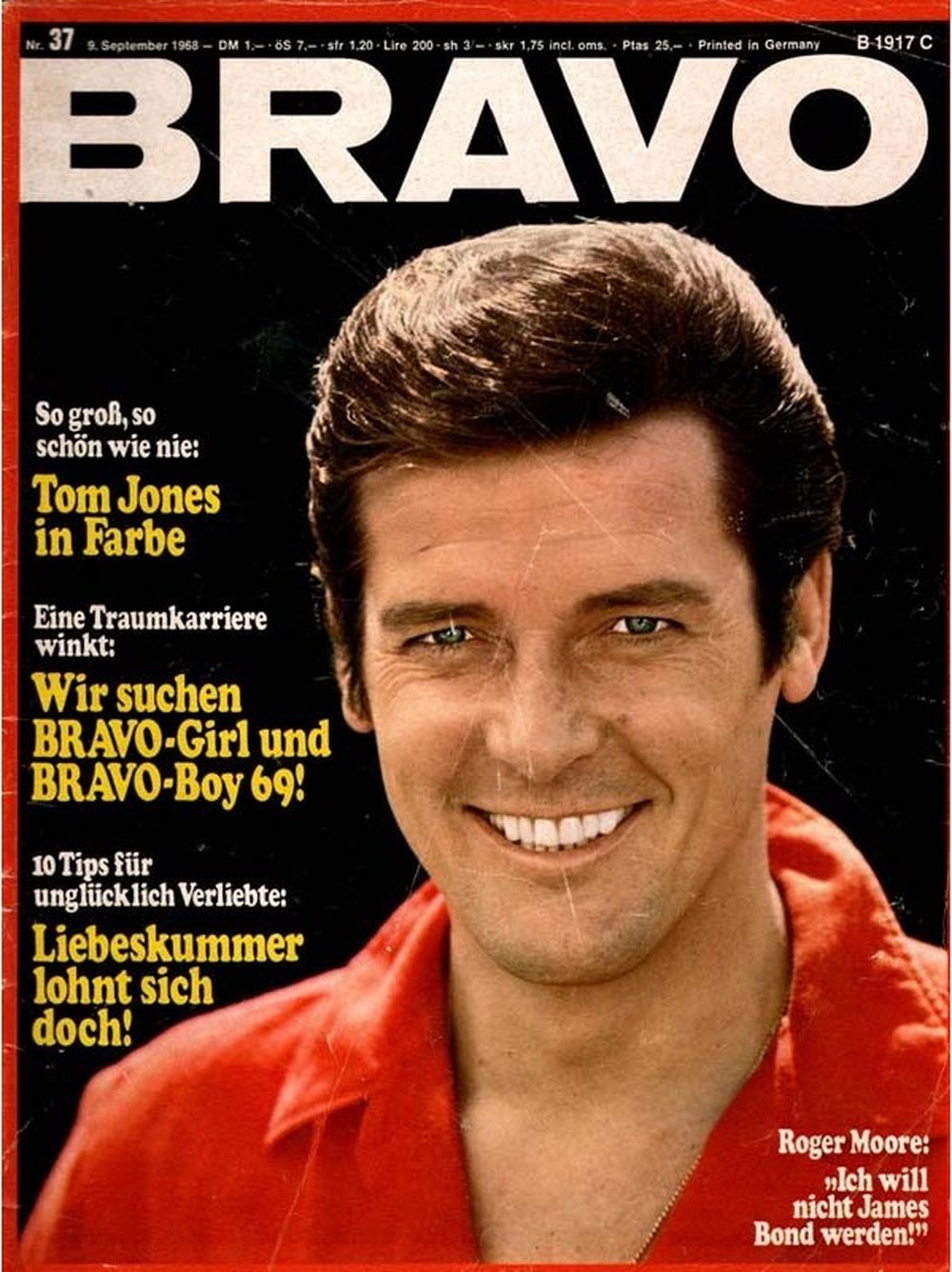 Bravo Magazin Deutschland 1968-37 Roger Moore Tom Jones