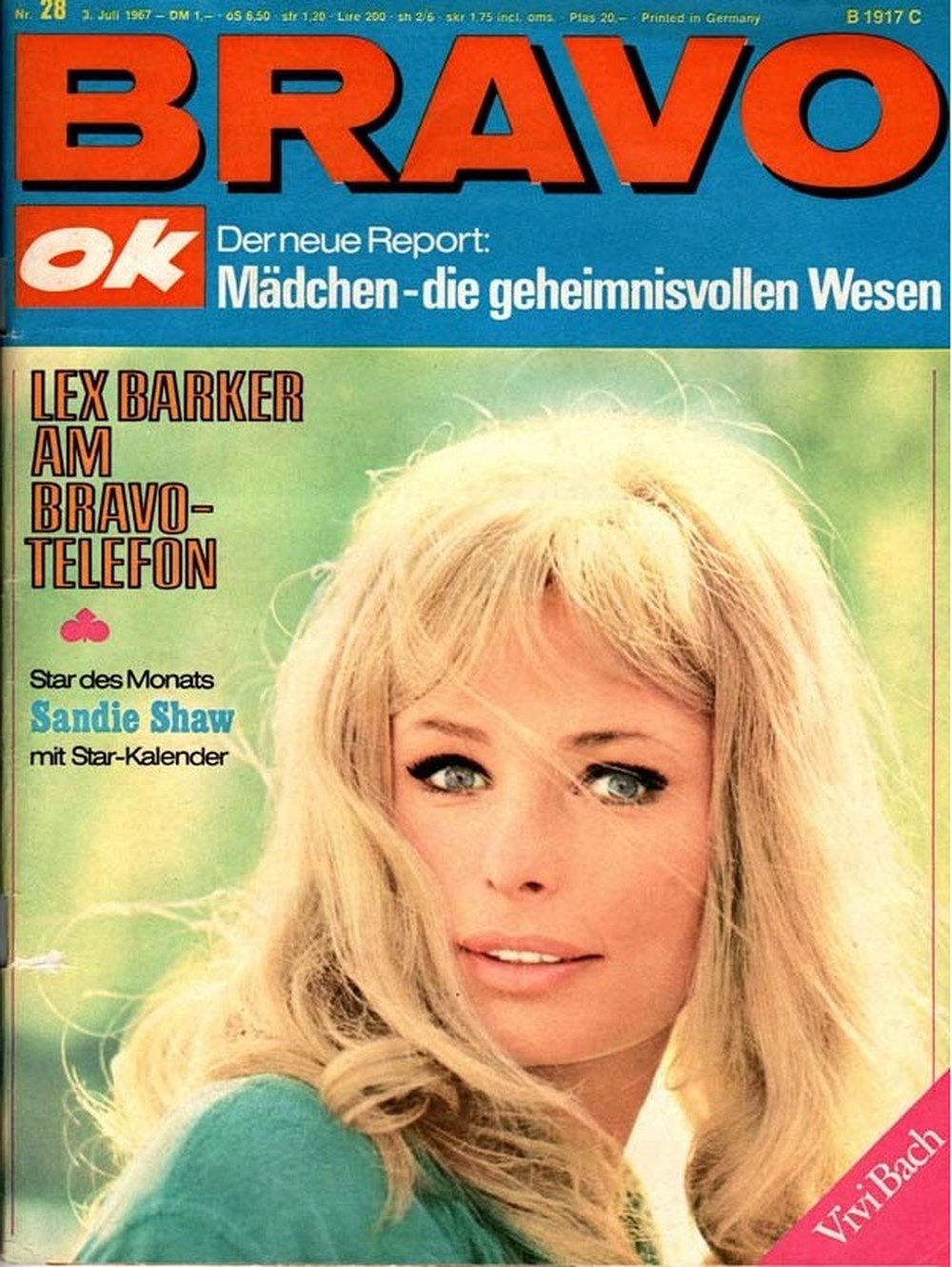 Bravo Magazin Deutschland 1967-28 Vivi Bach Lex Barker Sandie Shaw