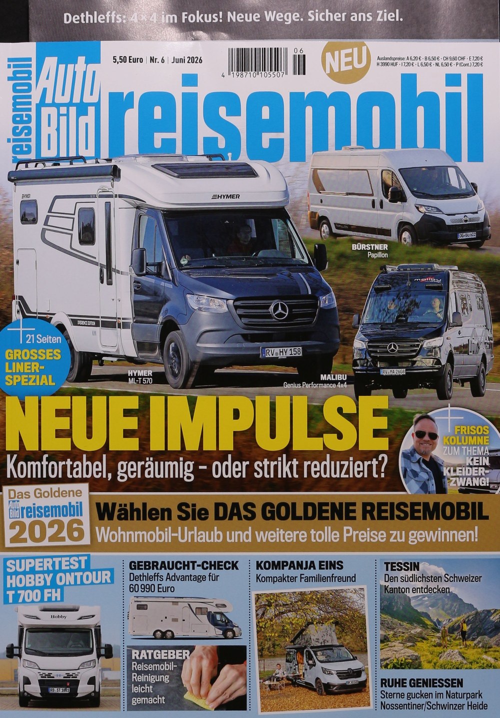 Auto Bild Magazin Deutschland 2026-06 Wohnmobile Hymer MLT 570 Bürstner Papillon