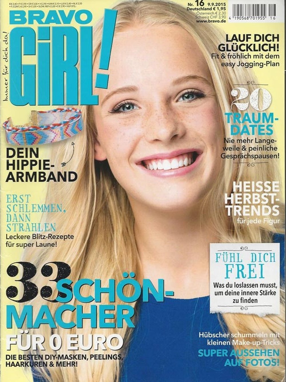 Bravo Girl Magazin Deutschland 2015-16 Hippie-Armband DIY-Masken Peelings