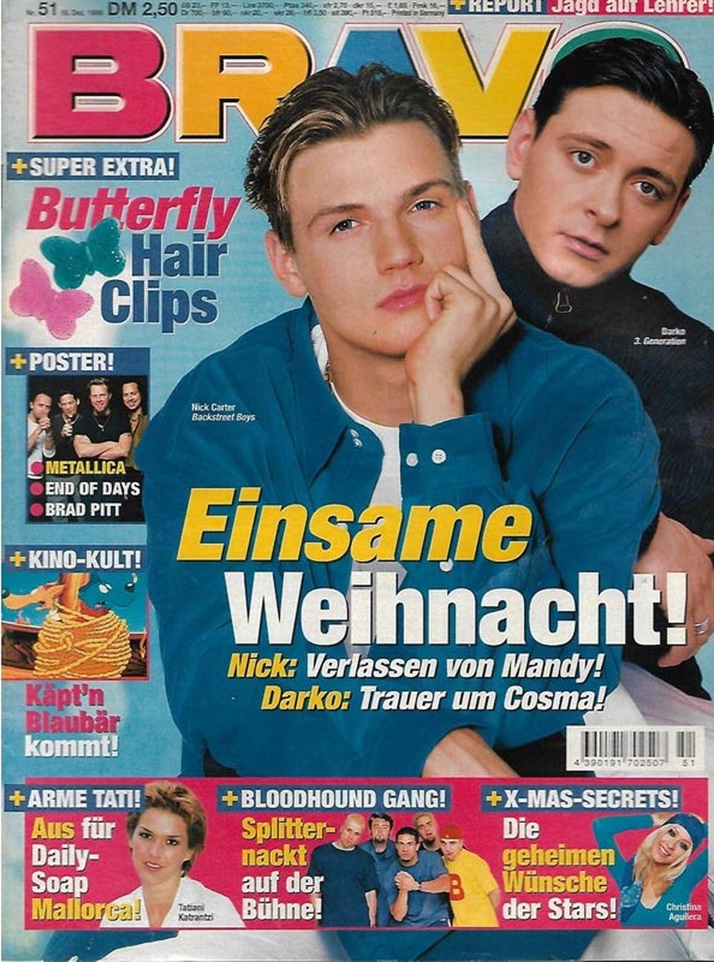 Bravo Magazin Deutschland 1999-51 Nick Carter Darko Drinic Tatiani Katrantzi Christina Aguilera Brad Pitt