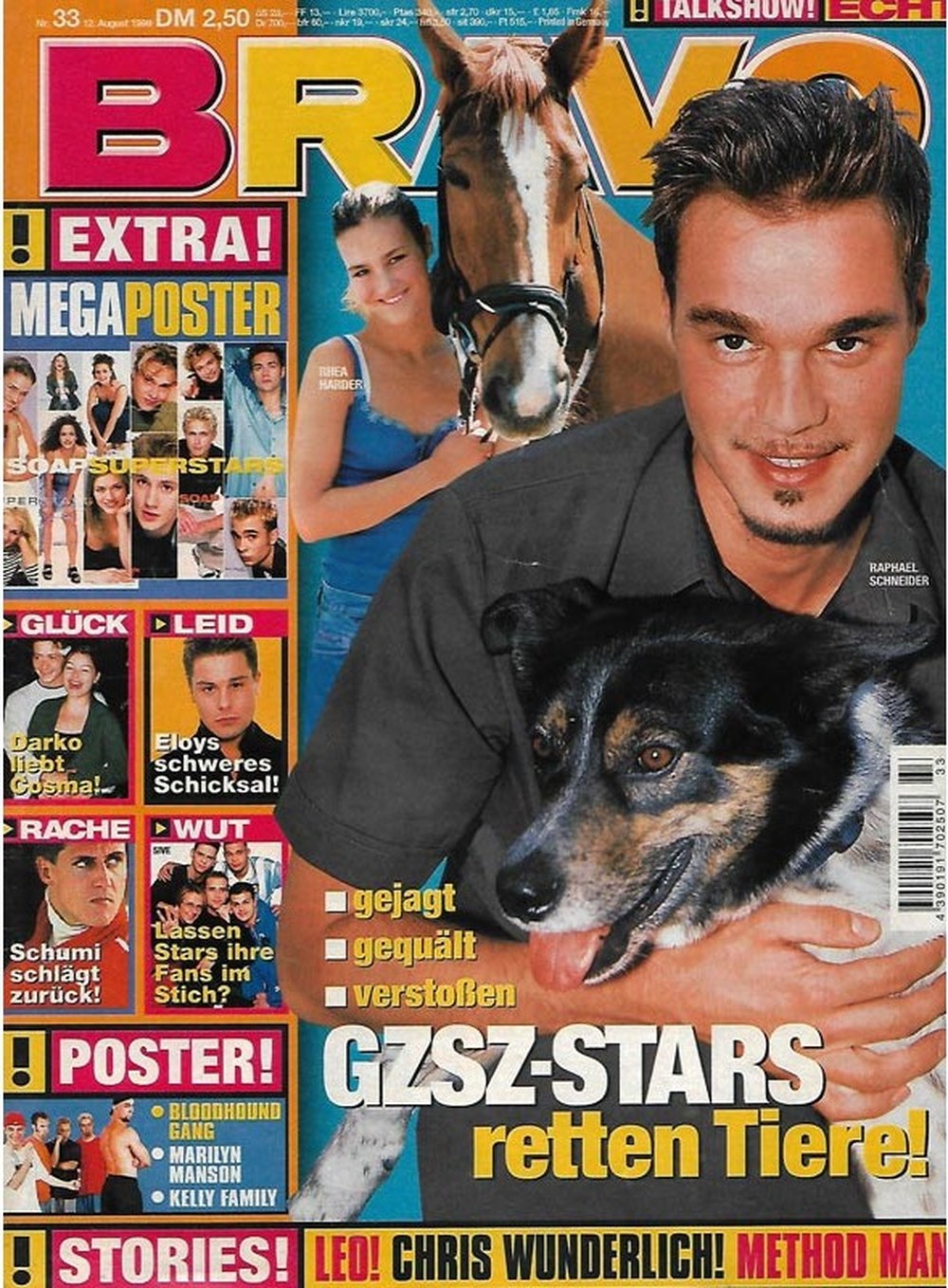 Bravo Magazin Deutschland 1999-33 Raphael Schneider Rhea Harder Michael Schumacher Leonardo DiCaprio Chris Wunderlich
