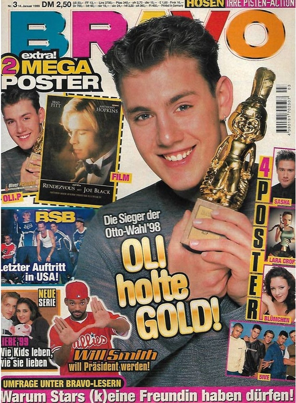 Bravo Magazin Deutschland 1999-03 Oli P. Will Smith Brad Pitt Anthony Hopkins Backstreet Boys