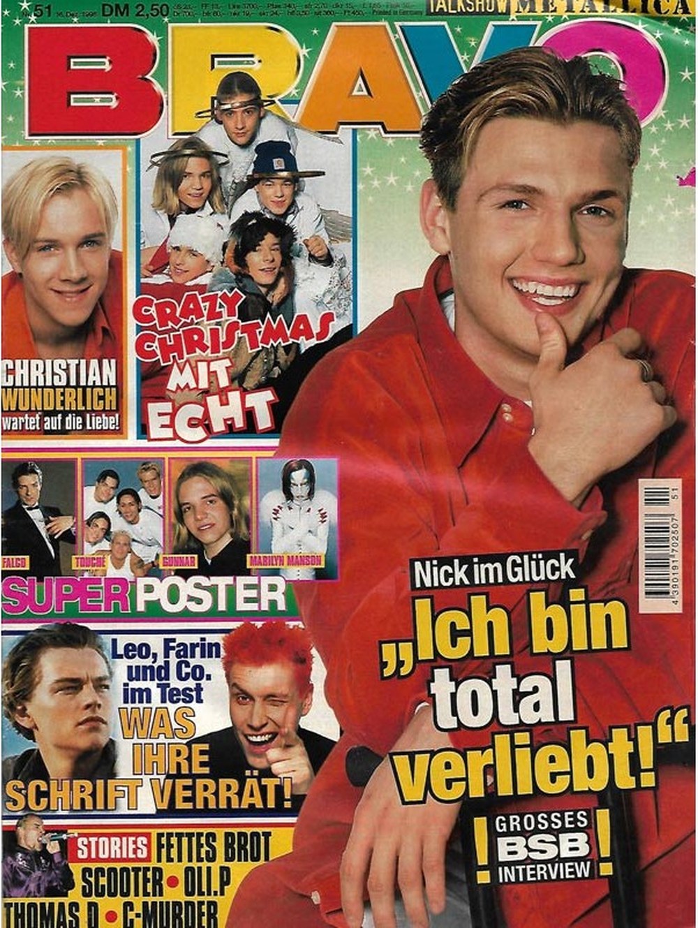 Bravo Magazin Deutschland 1998-51 Nick Carter Christian Wunderlich Marilyn Manson Falco Thomas D