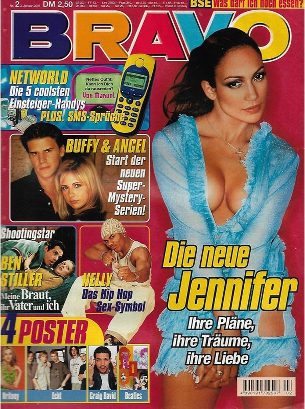 Bravo Magazin Deutschland 2001-02 Jennifer Lopez Ben Stiller Nelly Craig David Britney Spears