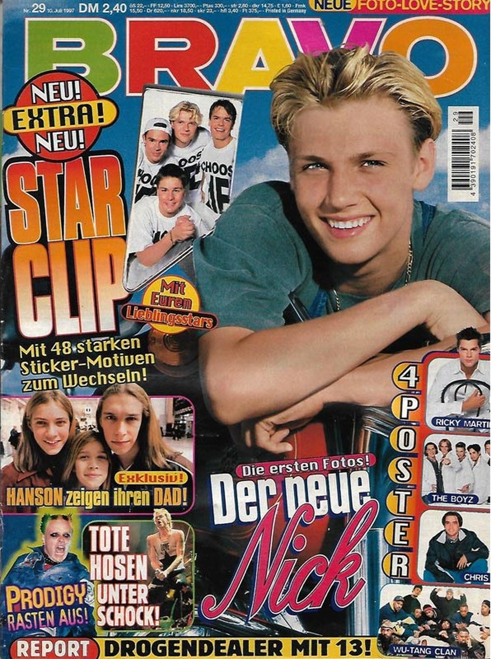 Bravo Magazin Deutschland 1997-29 Nick Carter Hanson Prodigy Ricky Martin Chris Kirkpatrick