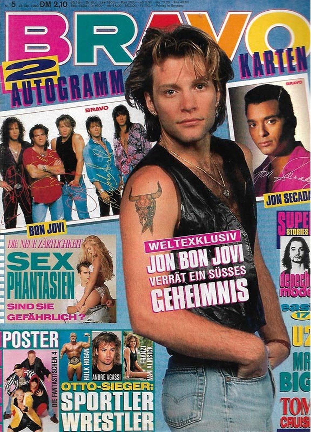 Bravo Magazin Deutschland 1993-05 Jon Bon Jovi Jon Secada Hulk Hogan Andre Agassi Tom Cruise