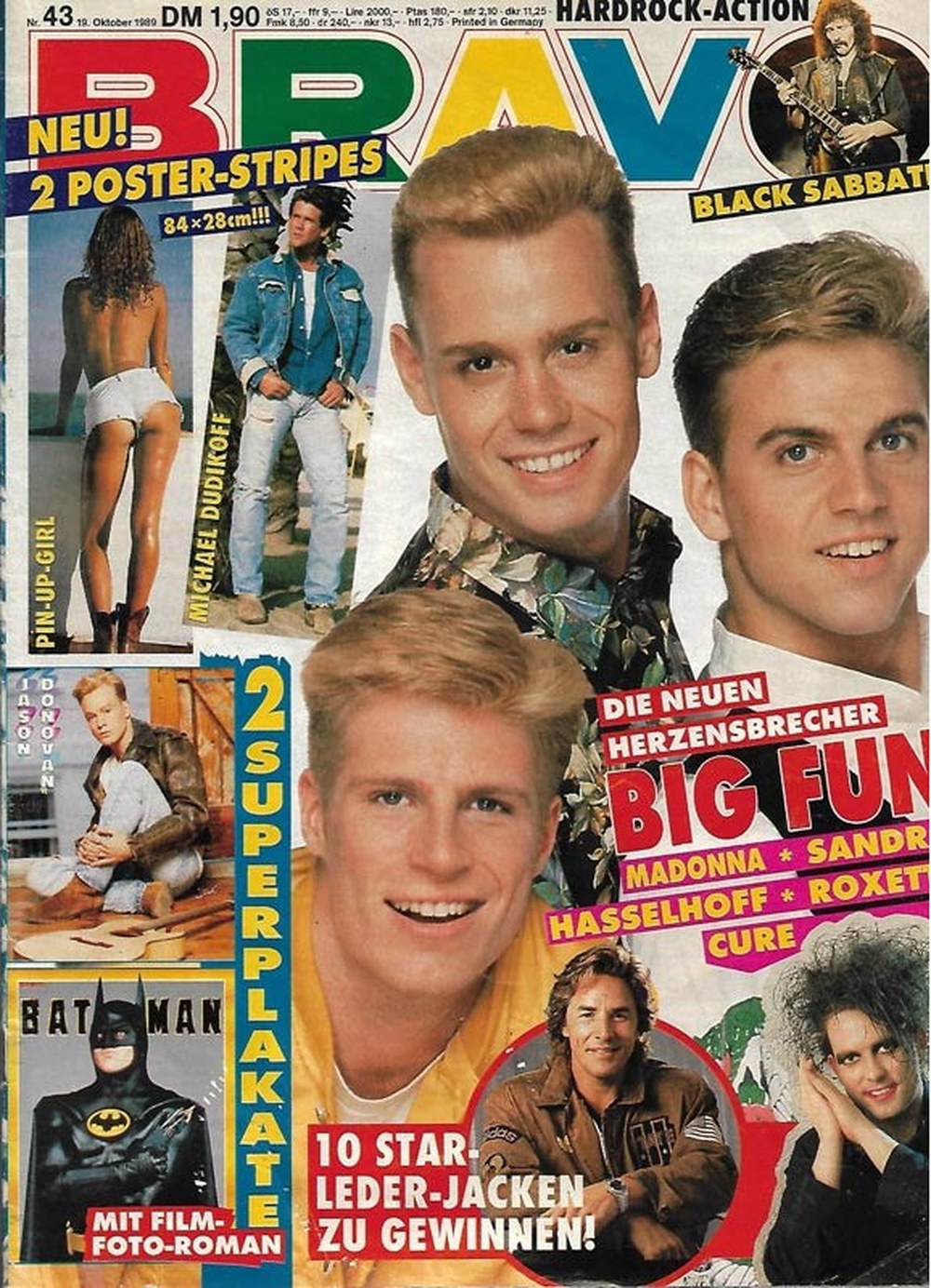 Bravo Magazin Deutschland 1989-43 Big Fun Michael Dudikoff Madonna Sandra David Hasselhoff
