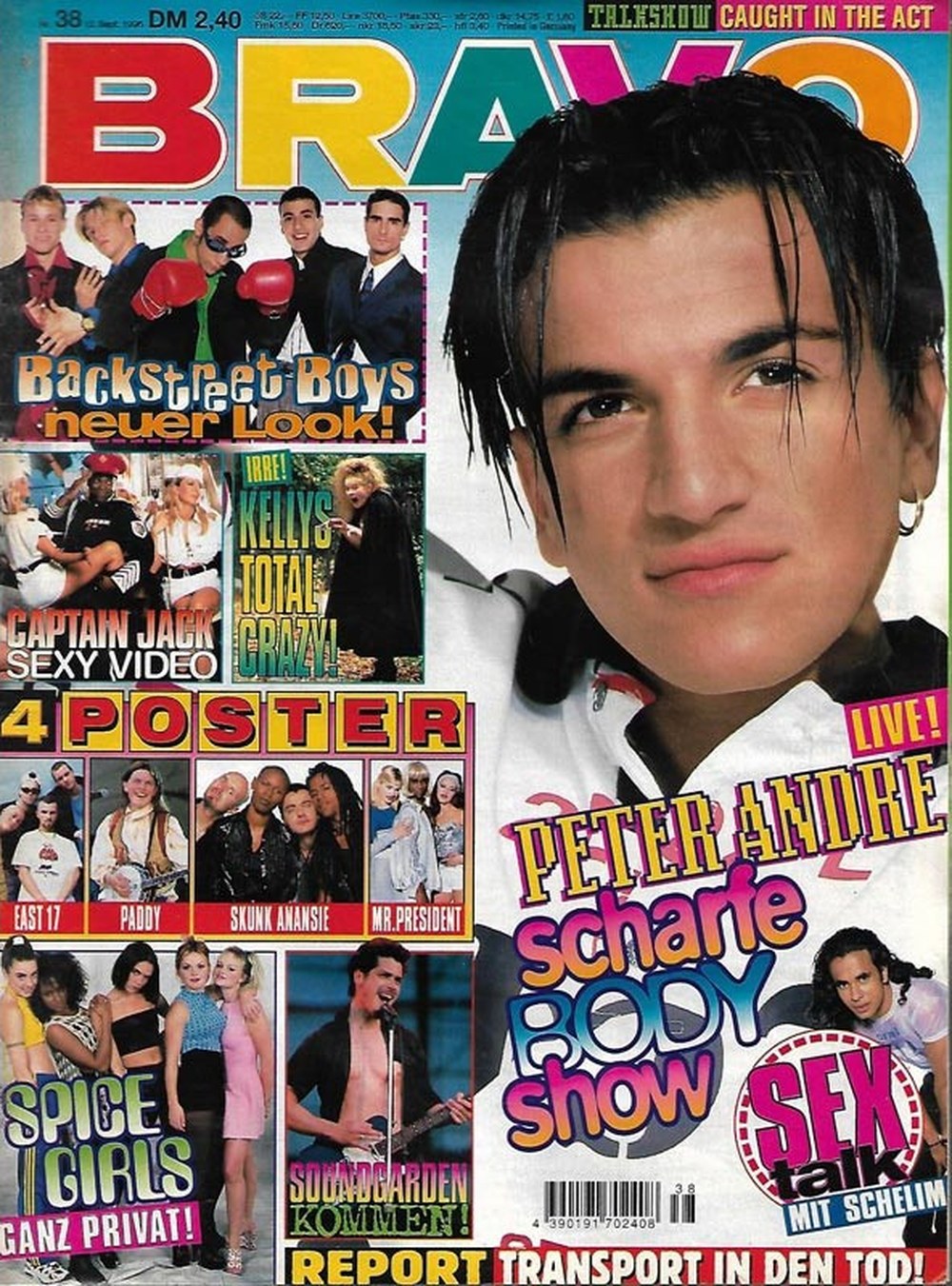 Bravo Magazin Deutschland 1996-38 Peter Andre Backstreet Boys Captain Jack Spice Girls Kelly Family