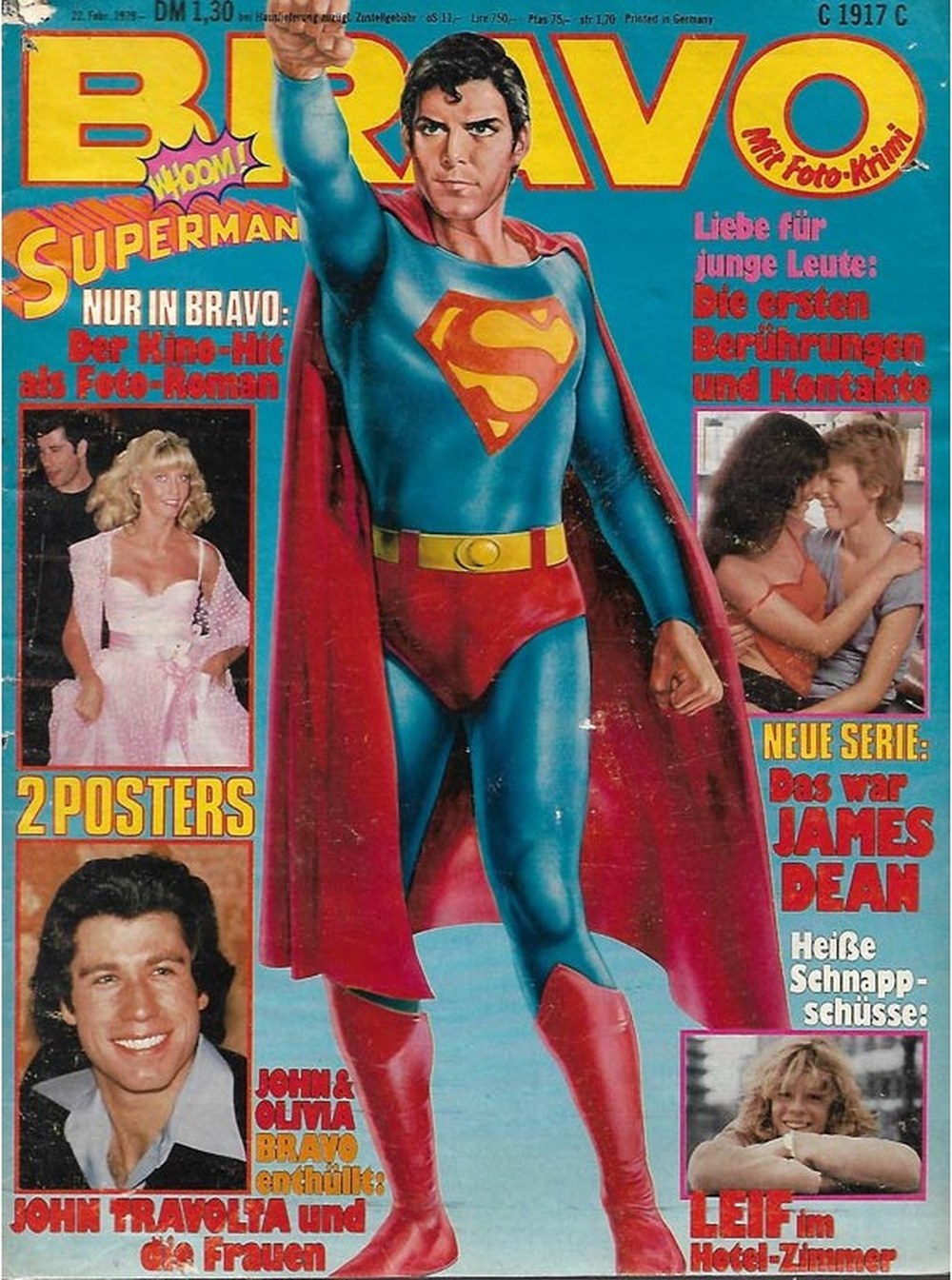 Bravo Magazin Deutschland 1979-09 Superman John Travolta Olivia Newton-John James Dean Leif Garrett