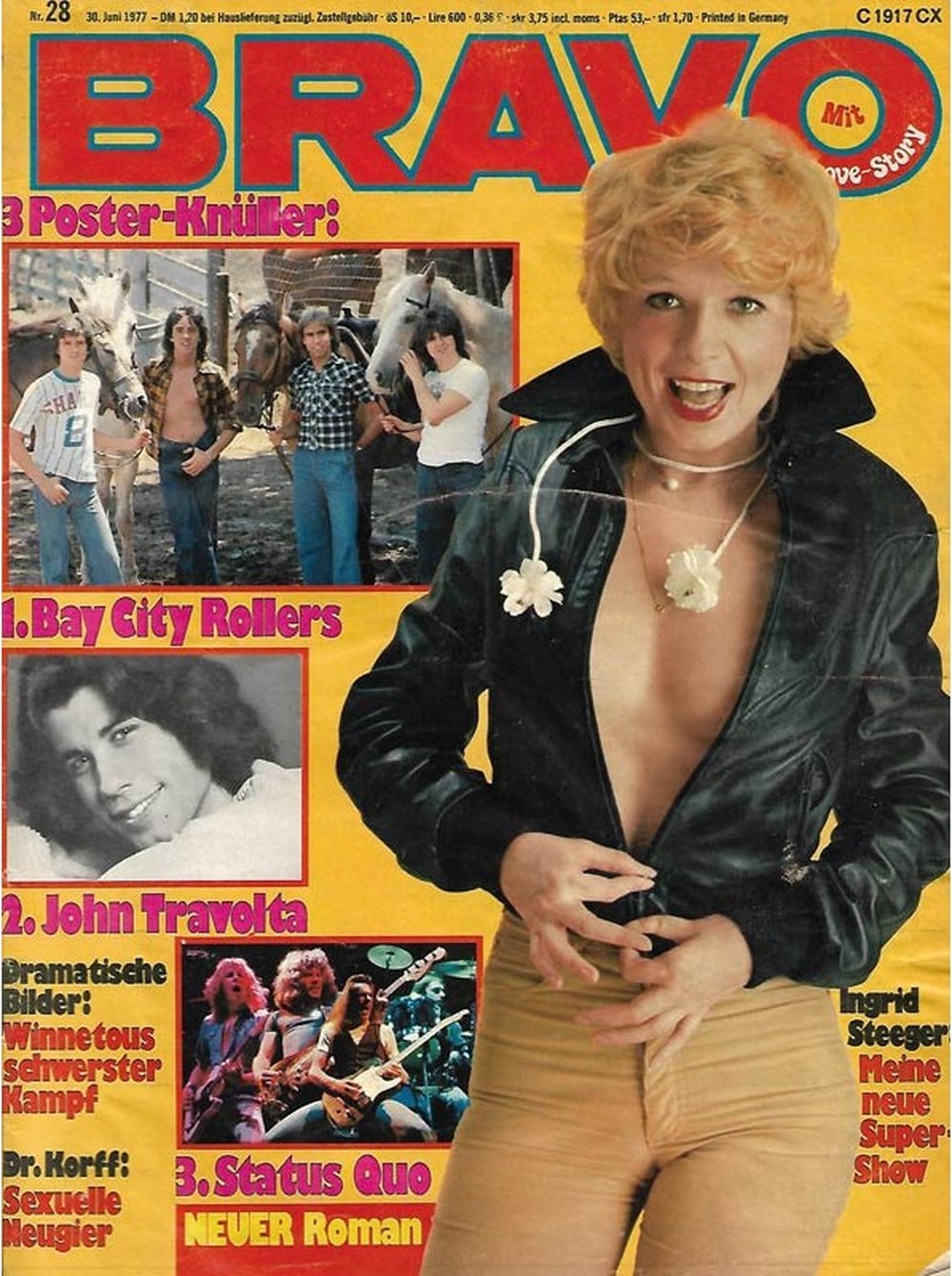 Bravo Magazin Deutschland 1977-28 Ingrid Steeger Bay City Rollers John Travolta Status Quo