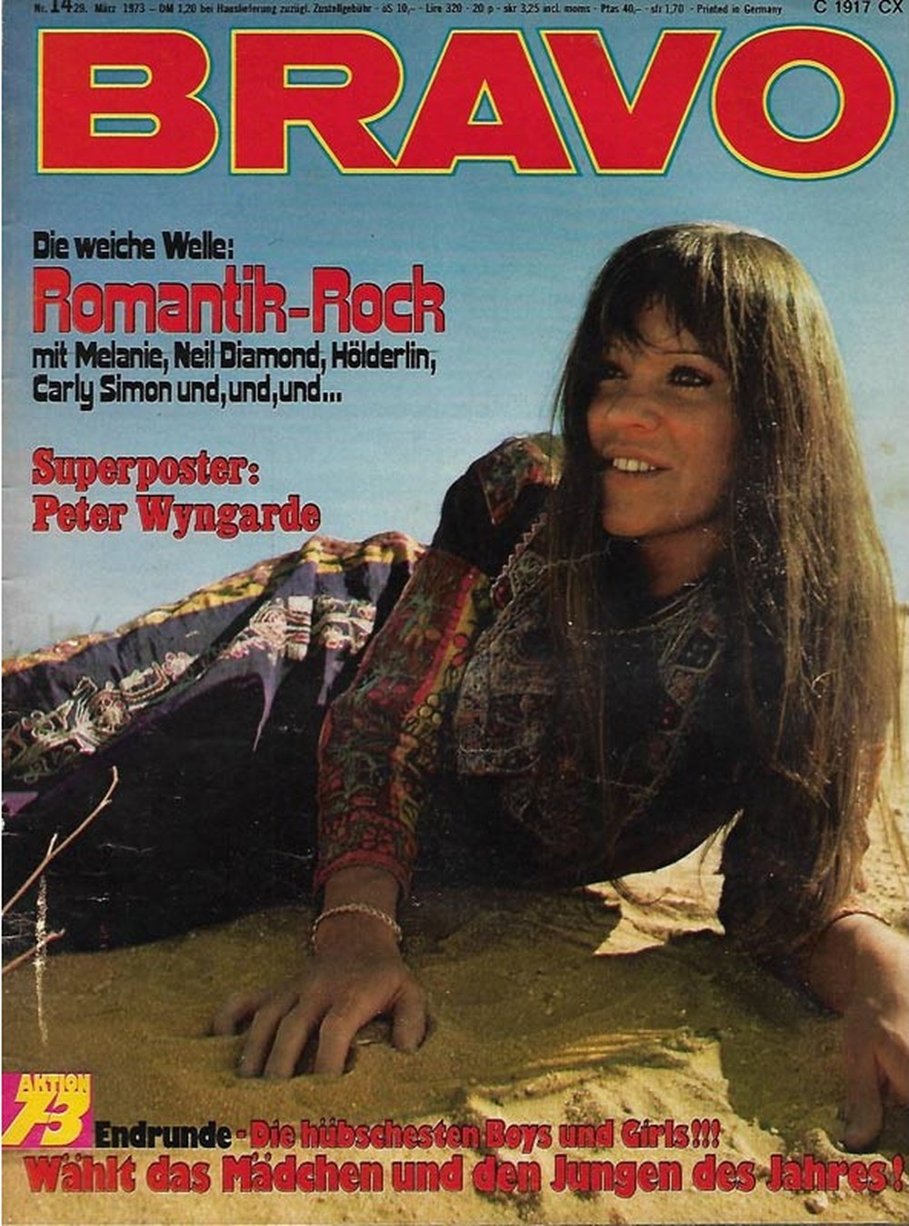 Bravo Magazin Deutschland 1973-14 Melanie Safka Peter Wyngarde Neil Diamond Carly Simon Hölderlin