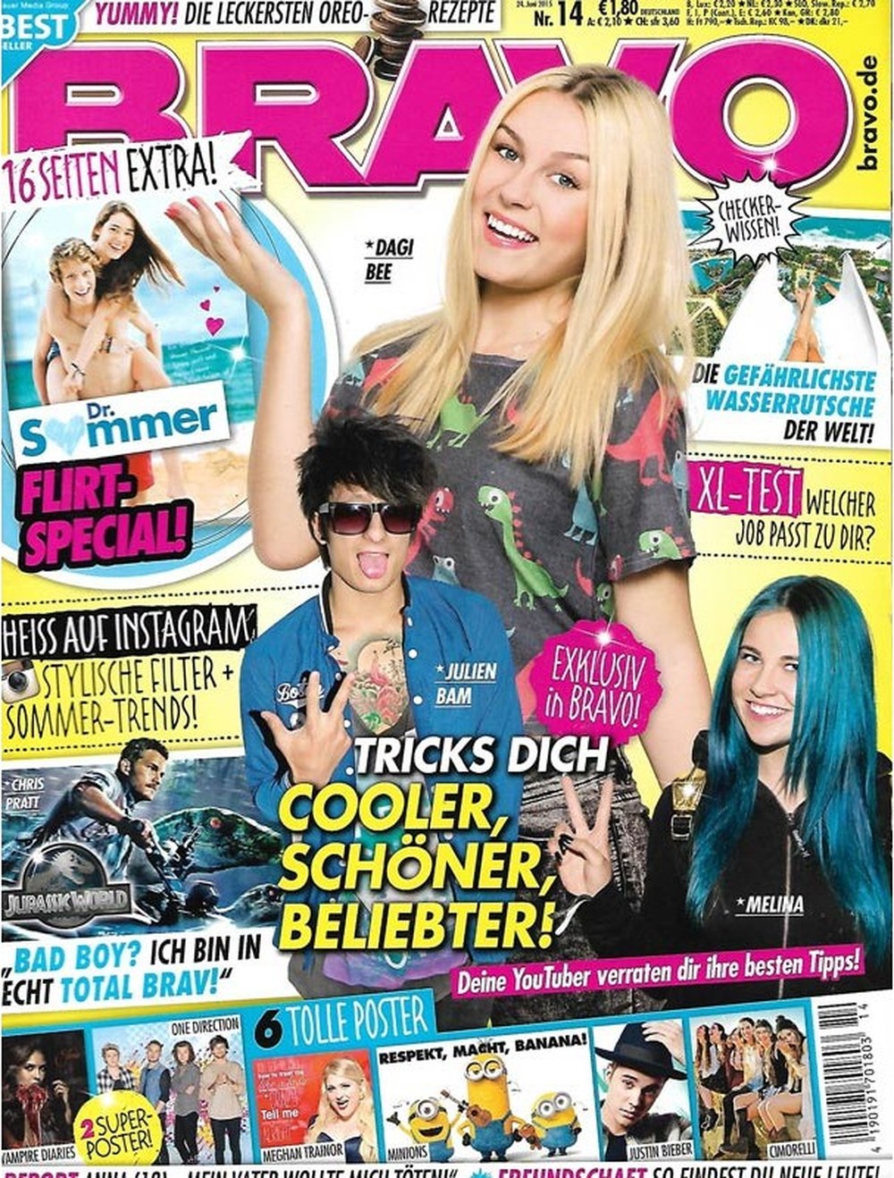 Bravo Magazin Deutschland 2015-14 Dagi Bee Julien Bam Melina Chris Pratt Meghan Trainor