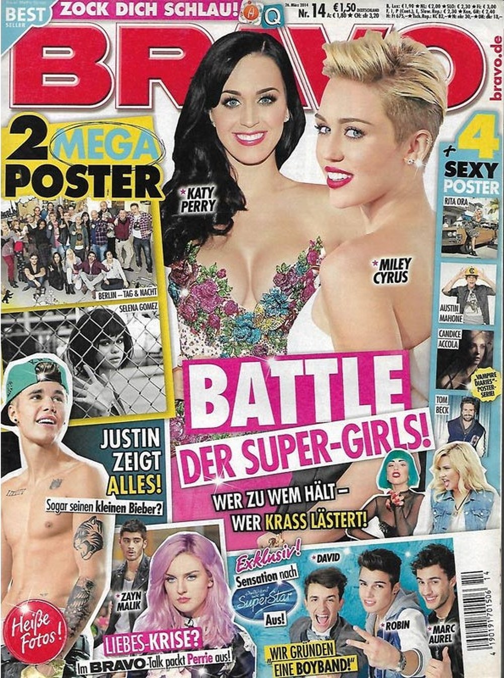 Bravo Magazin Deutschland 2014-14 Katy Perry Miley Cyrus Justin Bieber Selena Gomez Zayn Malik