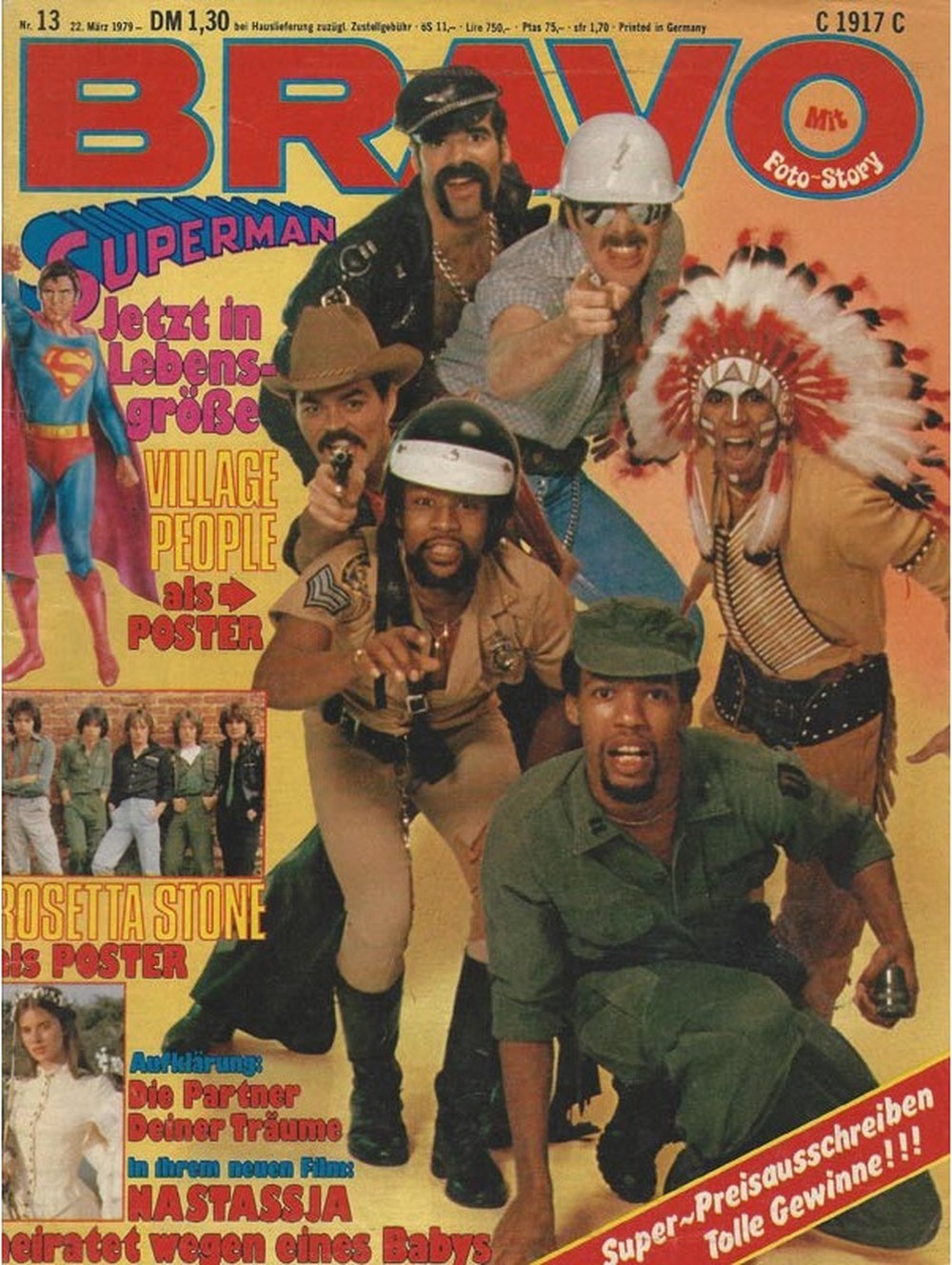 Bravo Magazin Deutschland 1979-13 Village People Superman Rosetta Stone Nastassja Kinski