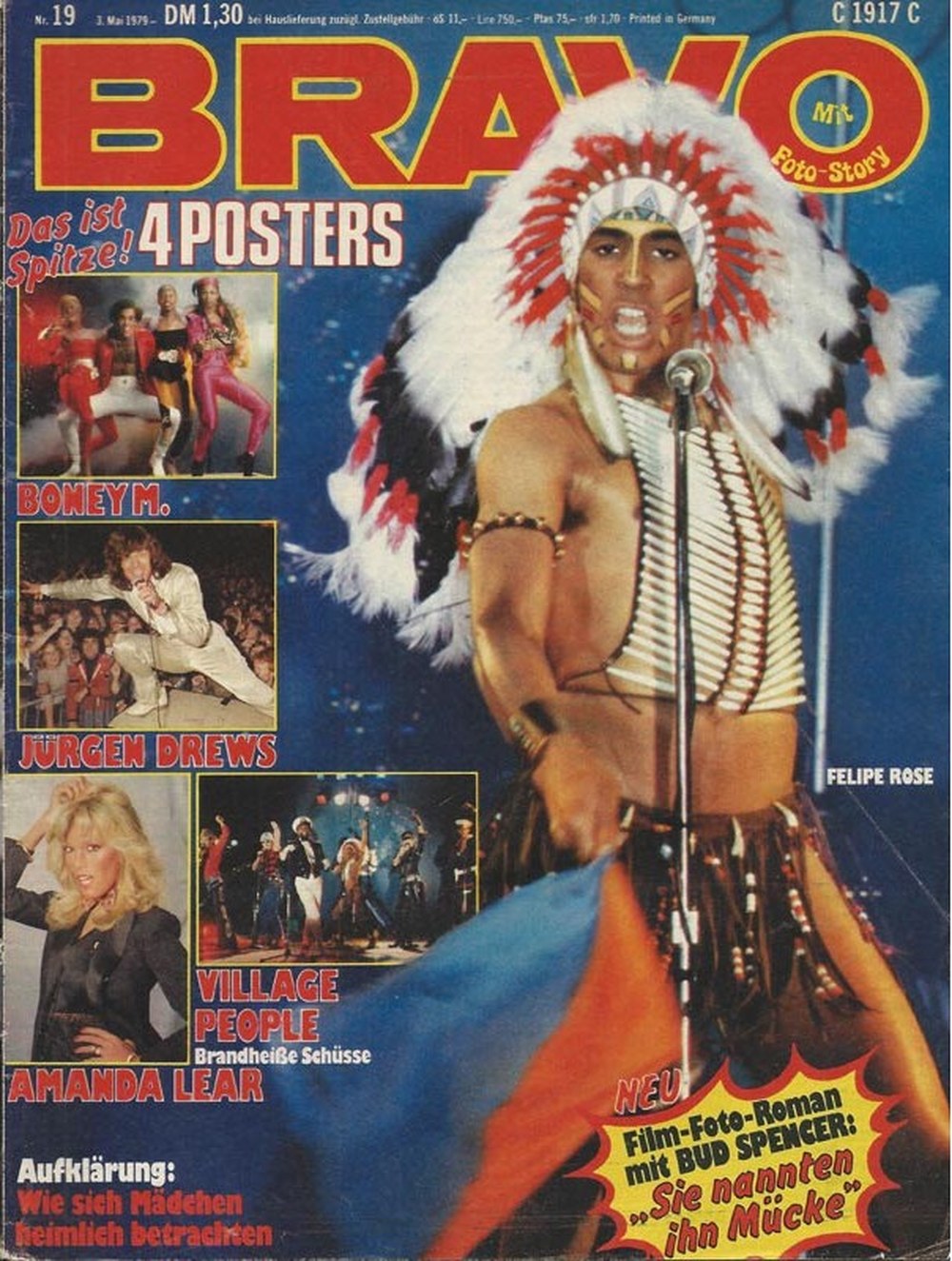 Bravo Magazin Deutschland 1979-19 Felipe Rose Amanda Lear Jürgen Drews Bud Spencer Village People