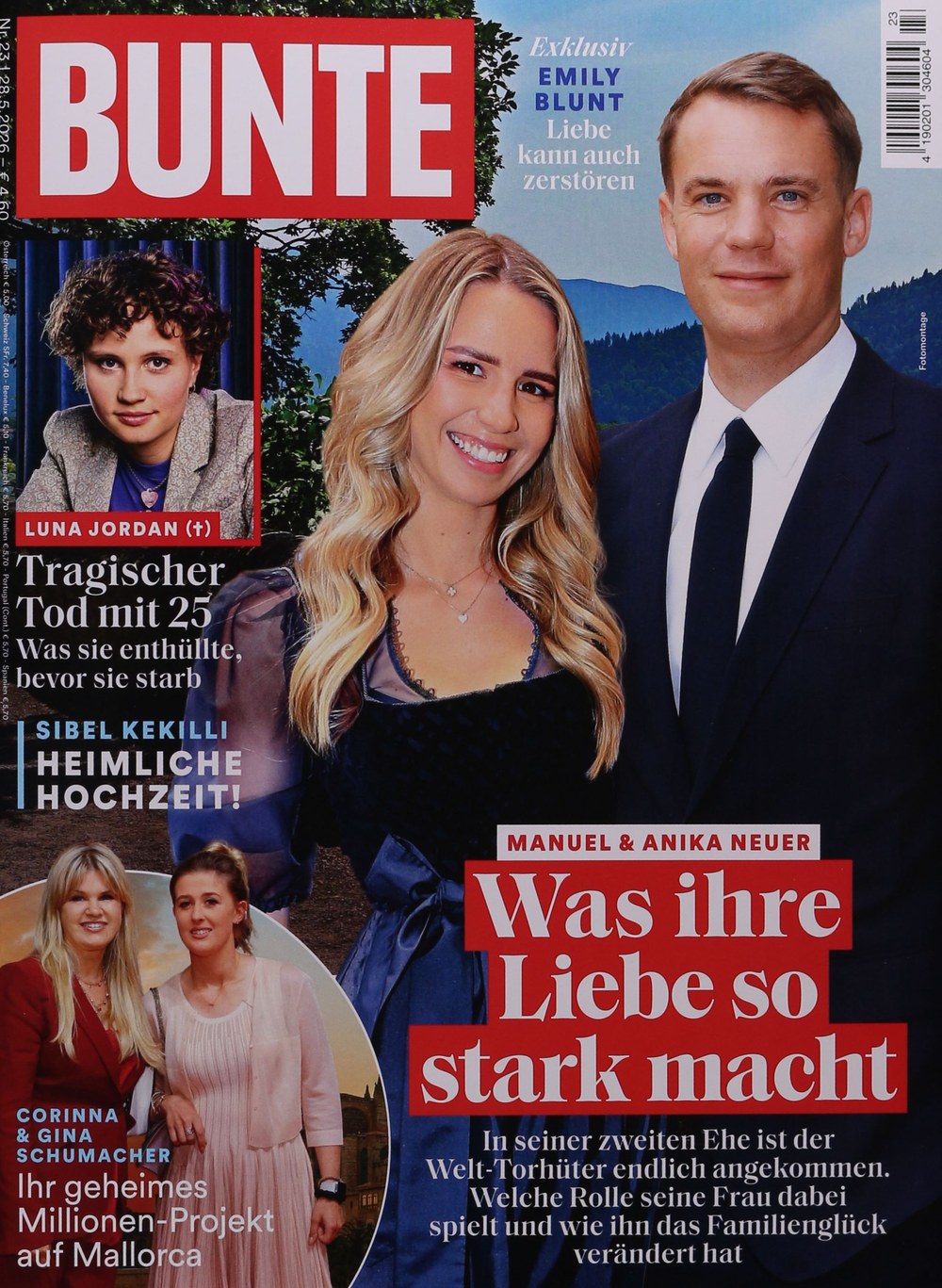 Bunte Magazin Deutschland 2026-23 Manuel Neuer Anika Neuer Luna Jordan Emily Blunt Sibel Kekilli
