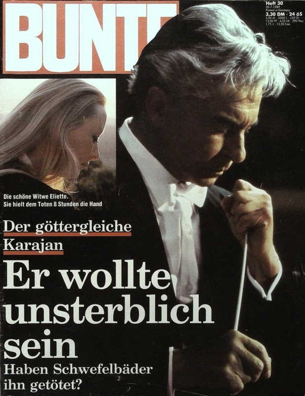 Bunte Magazin Deutschland 1989-30 Herbert Von Karajan Eliette Von Karajan