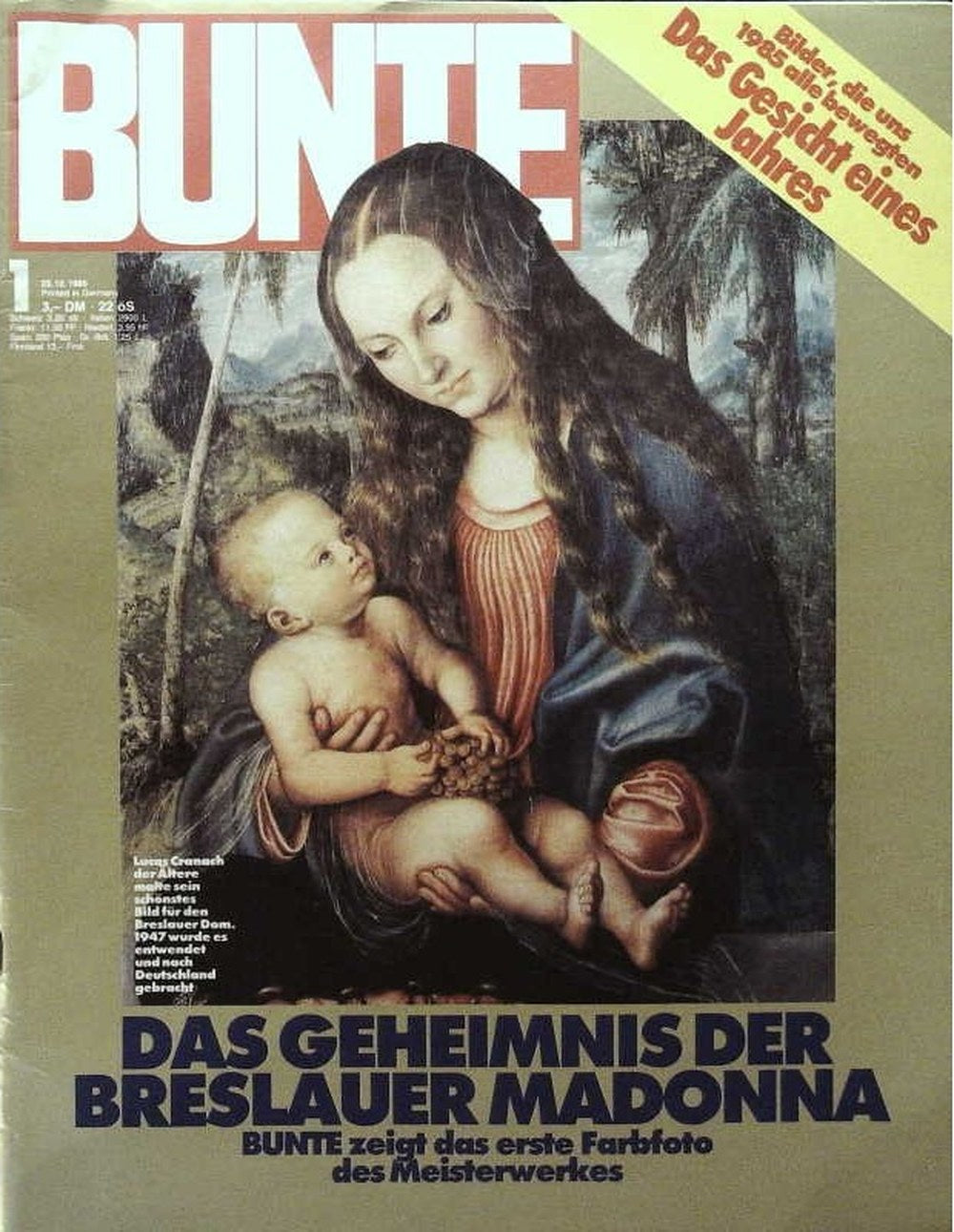 Bunte Magazin Deutschland 1985-01 Lucas Cranach The Elder