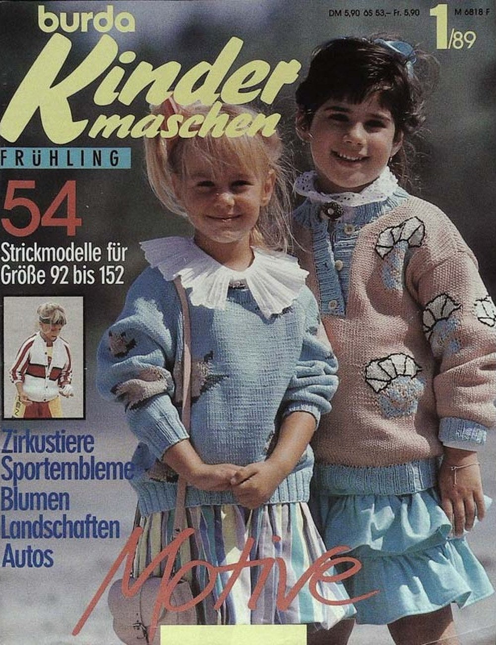 Burda Magazin Deutschland 1989-01 Kinder Strickmuster Frühlingsmode Strickmotive