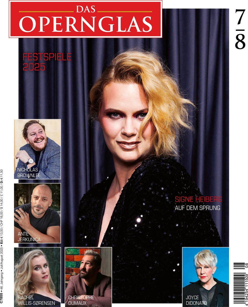 Das Opernglas Magazin Deutschland 2025-08 Signe Heiberg Nicholas Brownlee Ante Jerkunica Rachel Willis-Sørensen Christophe Dumaux