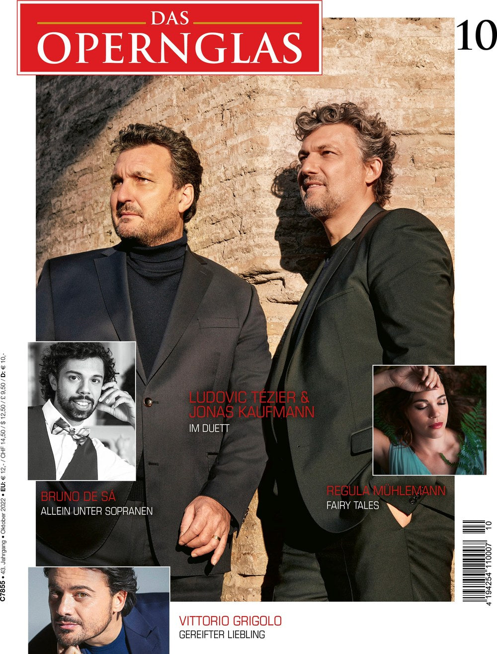 Das Opernglas Magazin Deutschland 2022-10 Ludovic Tézier Jonas Kaufmann Bruno De Sá Regula Mühlemann Vittorio Grigolo