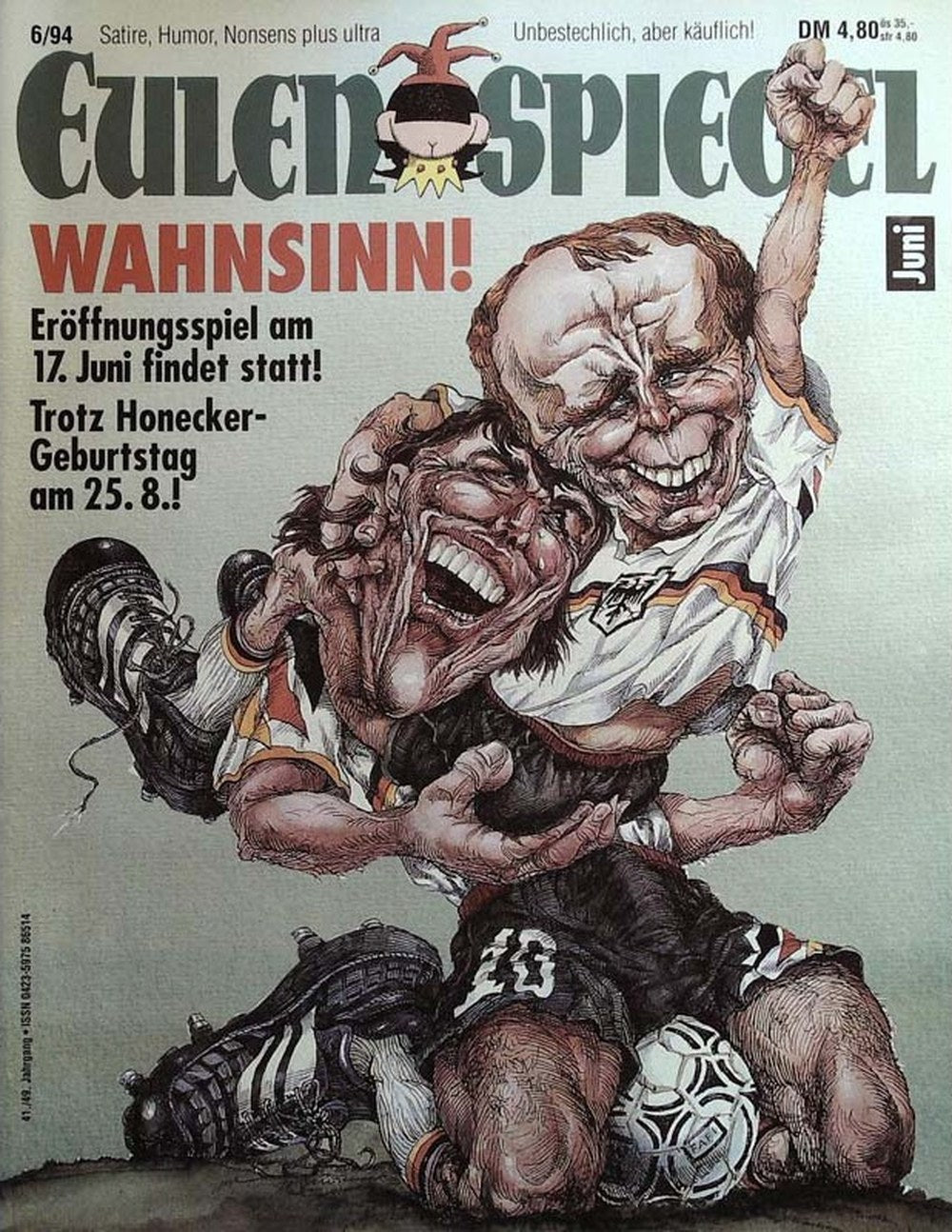 Eulenspiegel Magazin Deutschland 1994-06 Lothar Matthäus Jürgen Klinsmann Erich Honecker