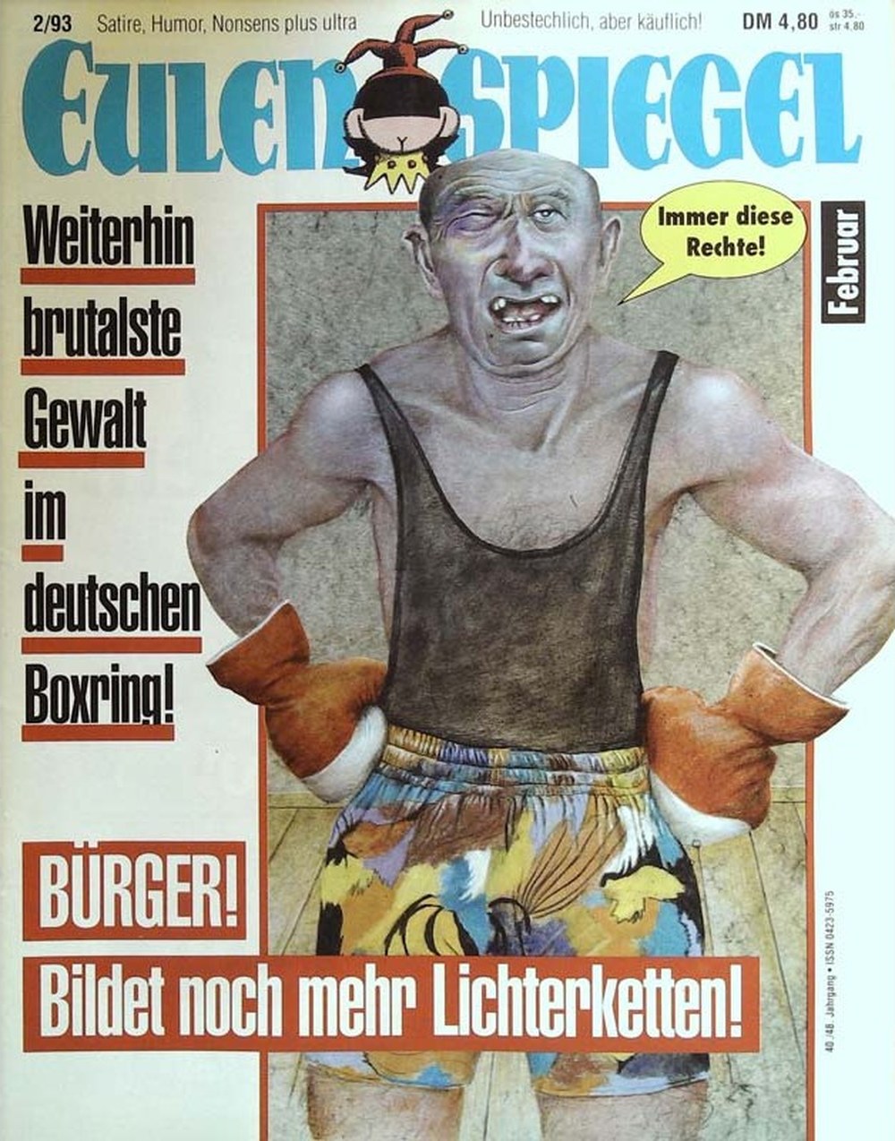 Eulenspiegel Magazin Deutschland 1993-02 Boxen Gewalt Rechtsextremismus