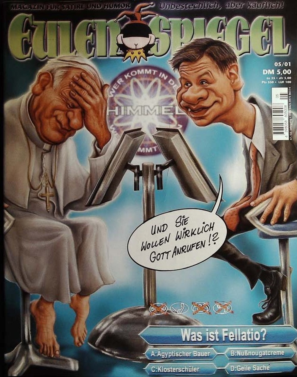 Eulenspiegel Magazin Deutschland 2001-05 Pope John Paul II Günther Jauch