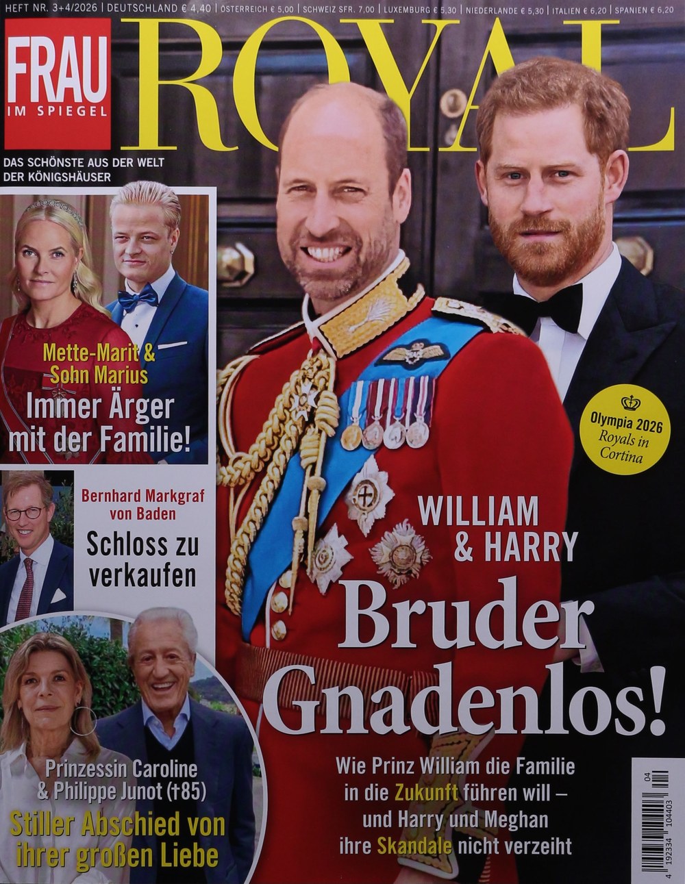 Frau Im Spiegel Royal Magazin Deutschland 2026-04 Prince William Prince Harry Mette-Marit Marius Borg Høiby Princess Caroline Of Monaco