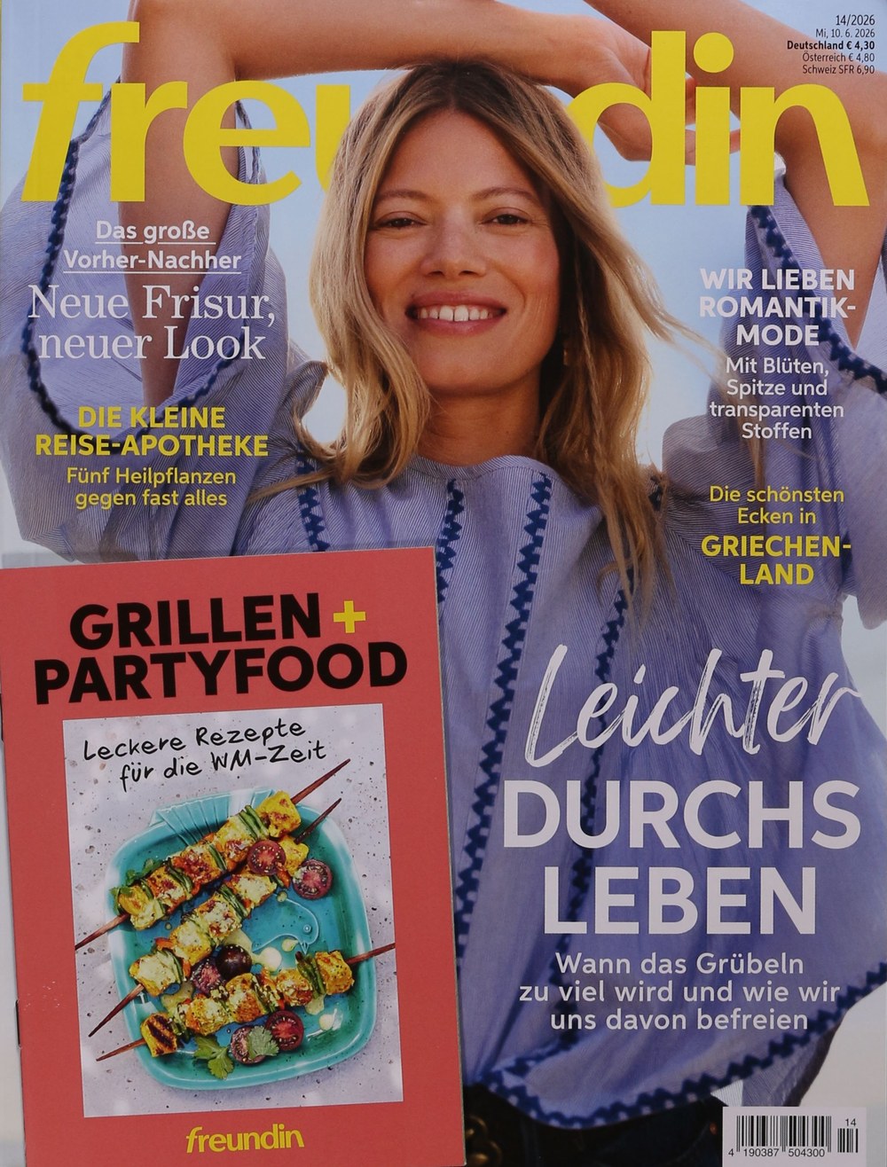 Freundin Magazin Deutschland 2026-14 Frisur Romantik-Mode Reise-Apotheke