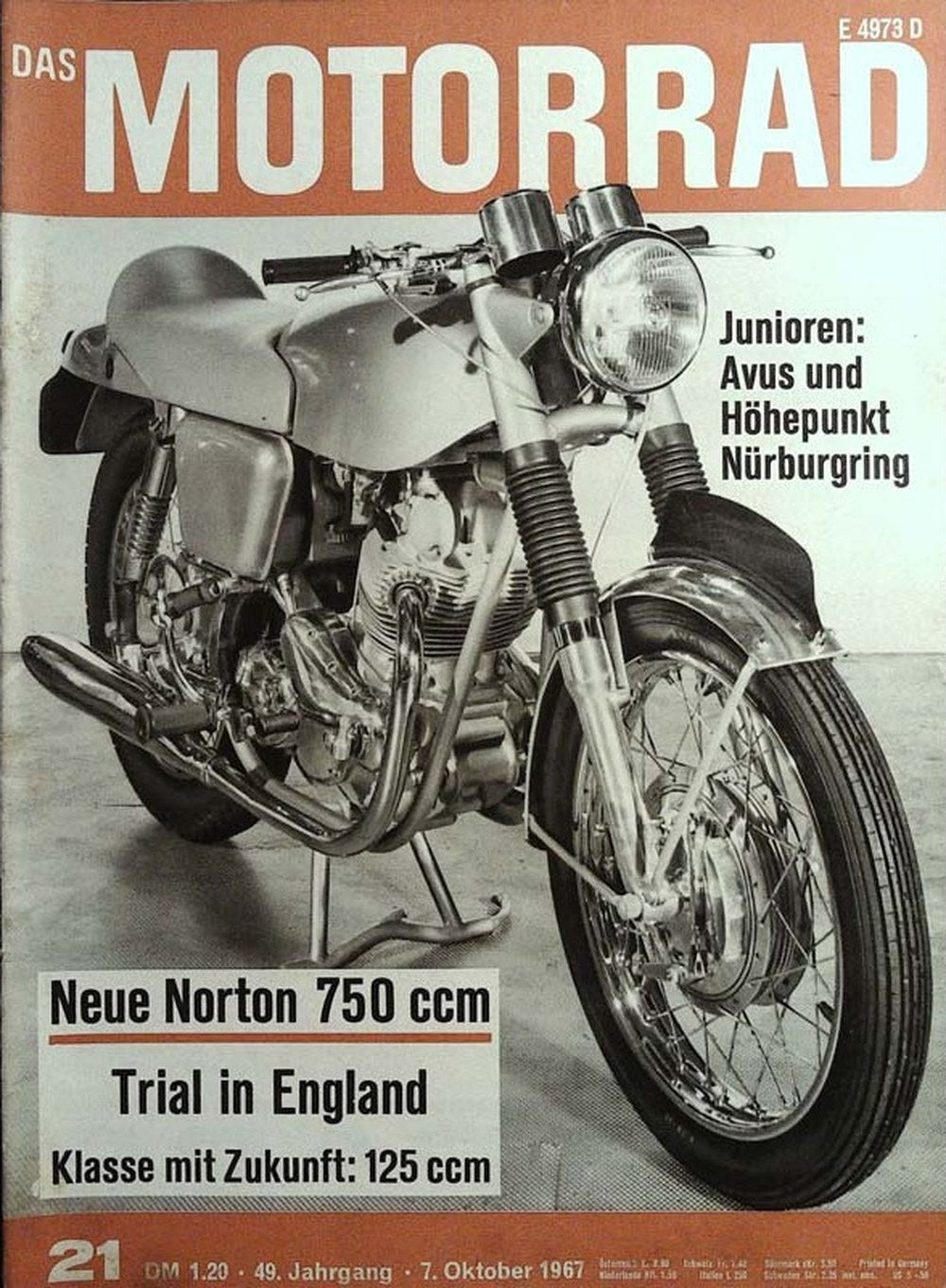 Motorrad Magazin Deutschland 1967-21 Norton 750ccm Motorradrennen Nürburgring