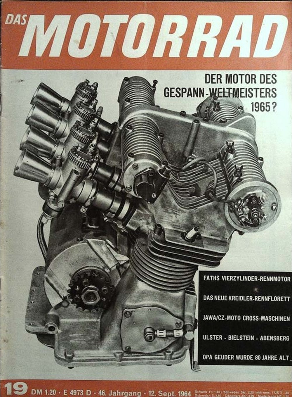 Motorrad Magazin Deutschland 1964-19 Helmut Fath Kreidler Jawa/CZ