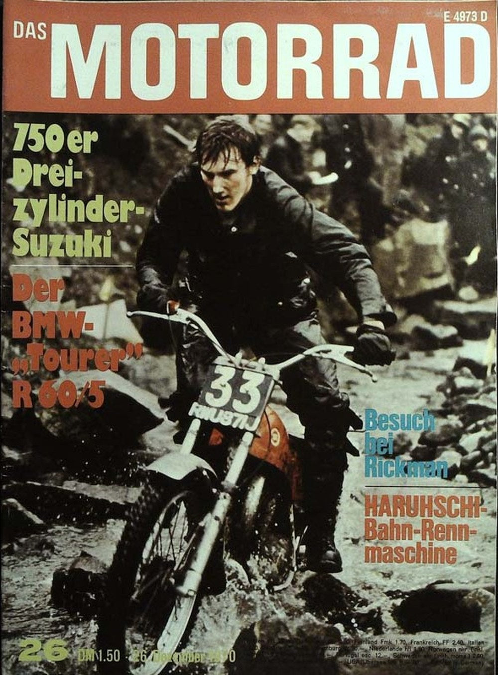 Motorrad Magazin Deutschland 1970-26 Motocross Suzuki 750er Dreizylinder BMW Tourer R 60/5
