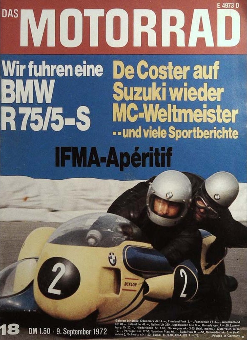 Motorrad Magazin Deutschland 1972-18 Roger De Coster