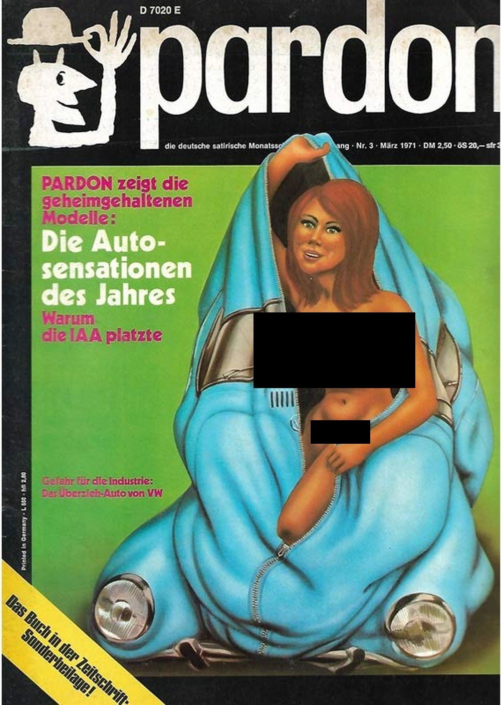 Pardon Magazin Deutschland 1971-03 Autoindustrie-Satire IAA Volkswagen