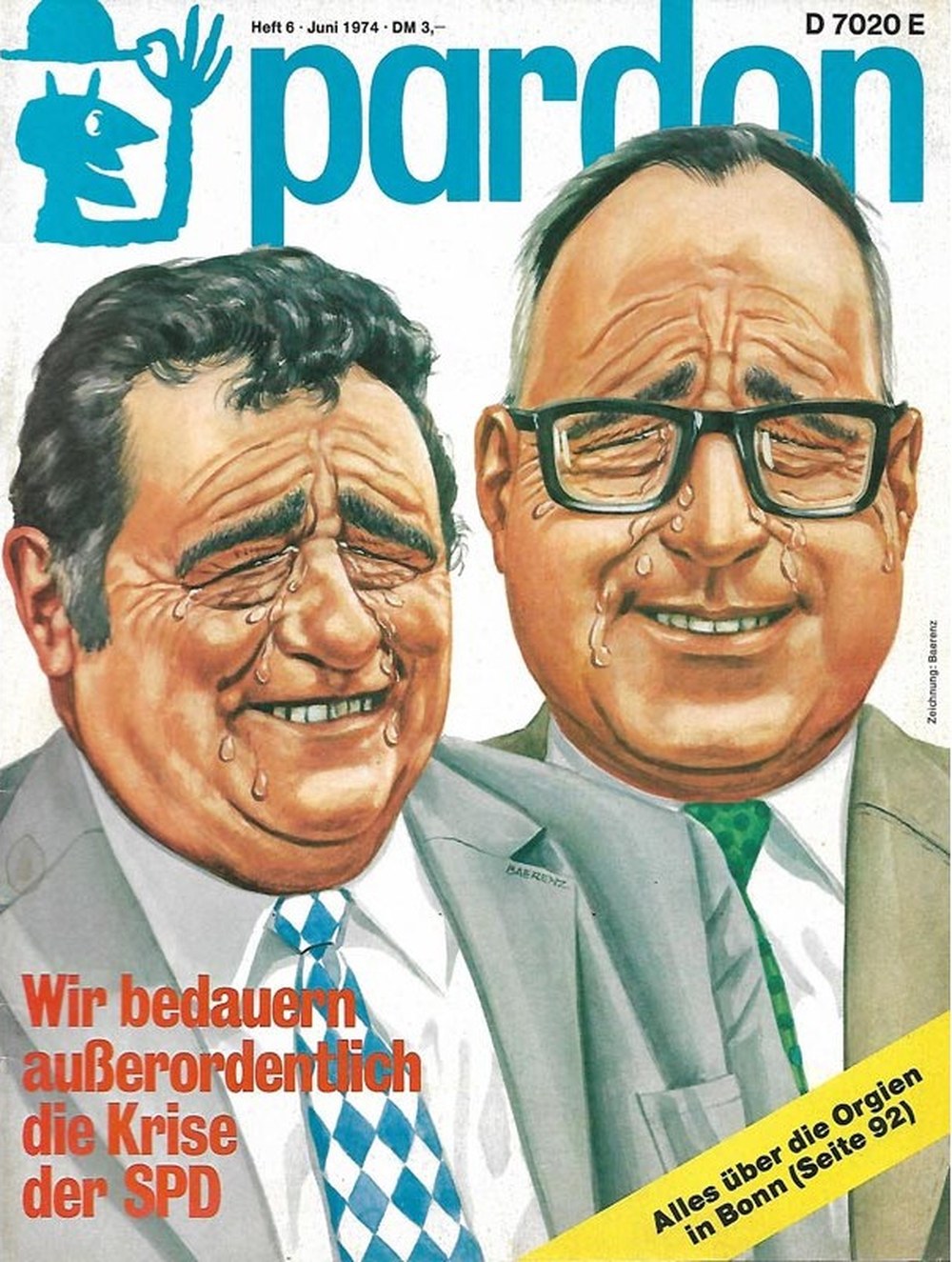 Pardon Magazin Deutschland 1974-06 Franz Josef Strauß Helmut Kohl CDU CSU