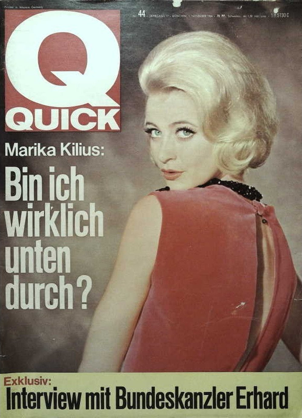 Quick Magazin Deutschland 1964-44 Marika Kilius Ludwig Erhard