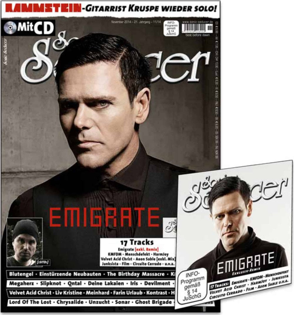 Sonic Seducer Magazin Deutschland 2014-11 Richard Kruspe Emigrate KMFDM Menschdefekt HarmJoy + CD