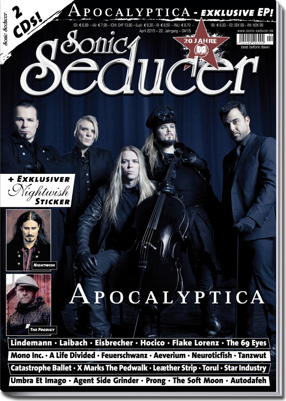 Sonic Seducer Magazin Deutschland 2015-04 Apocalyptica Nightwish The Prodigy Lindemann Laibach