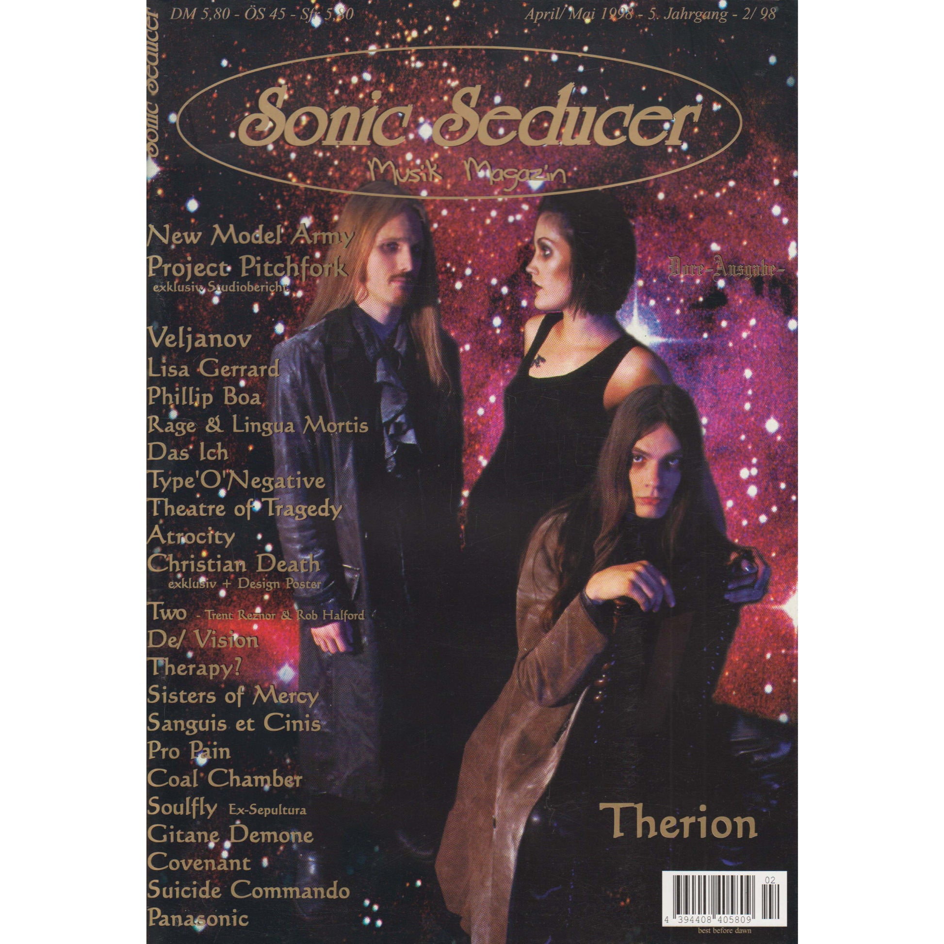 Sonic Seducer Magazin Deutschland 1998-02 Therion New Model Army Project Pitchfork Veljanov Lisa Gerrard