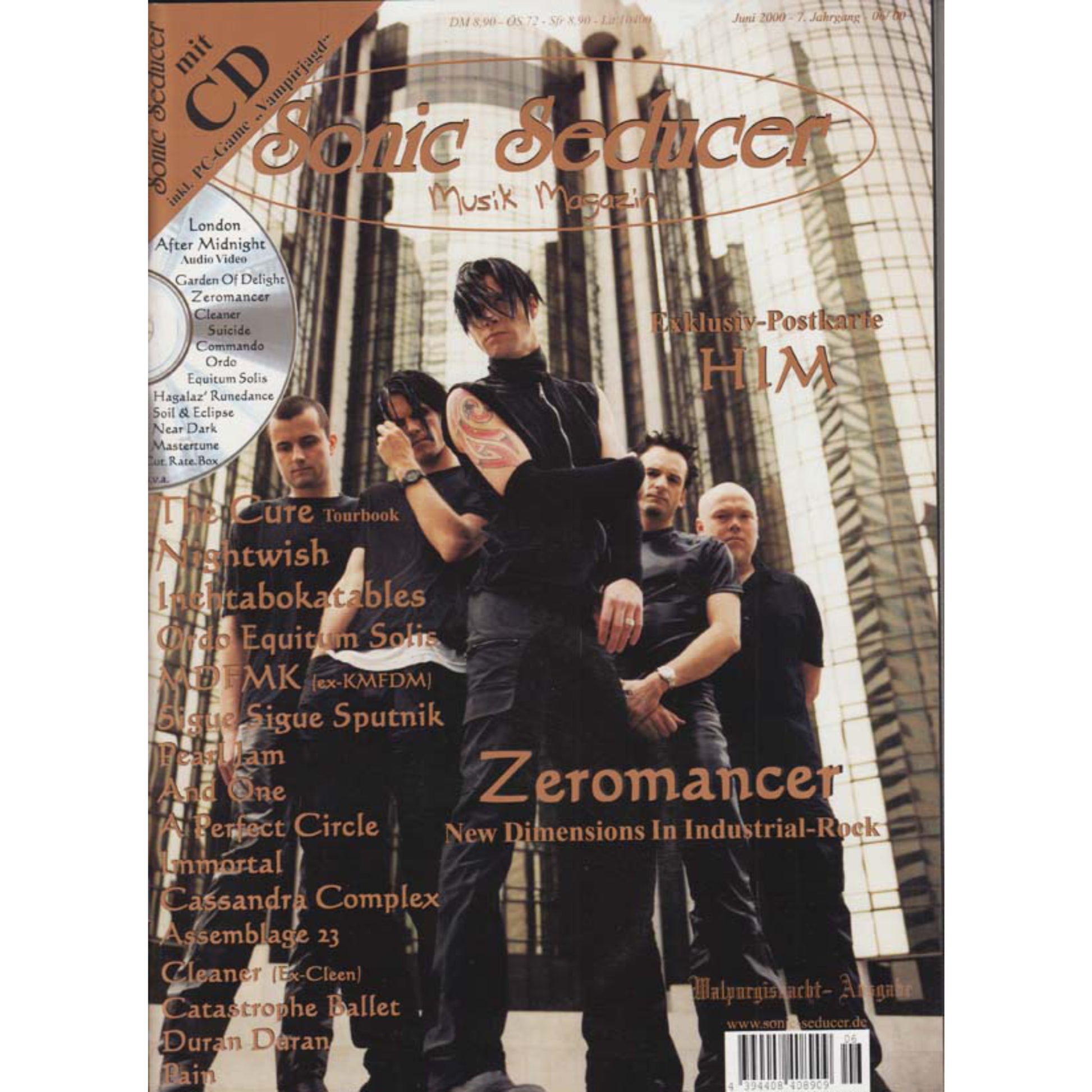 Sonic Seducer Magazin Deutschland 2000-06 Zeromancer The Cure Nightwish Inextrabokatables Ordo Equitum Solis