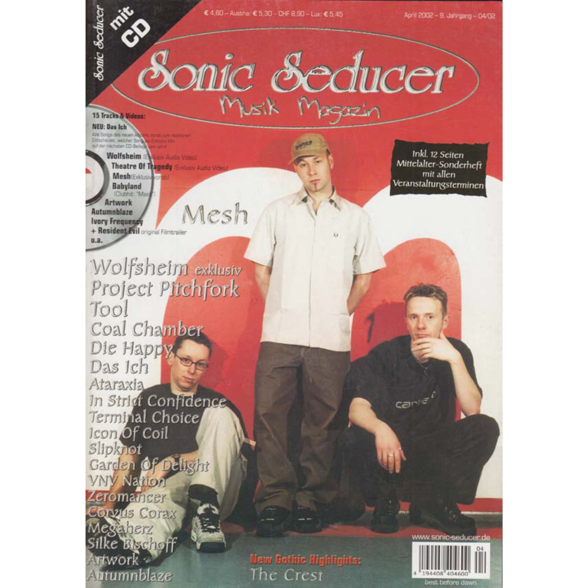 Sonic Seducer Magazin Deutschland 2002-04 Mesh Wolfsheim Project Pitchfork Tool Coal Chamber