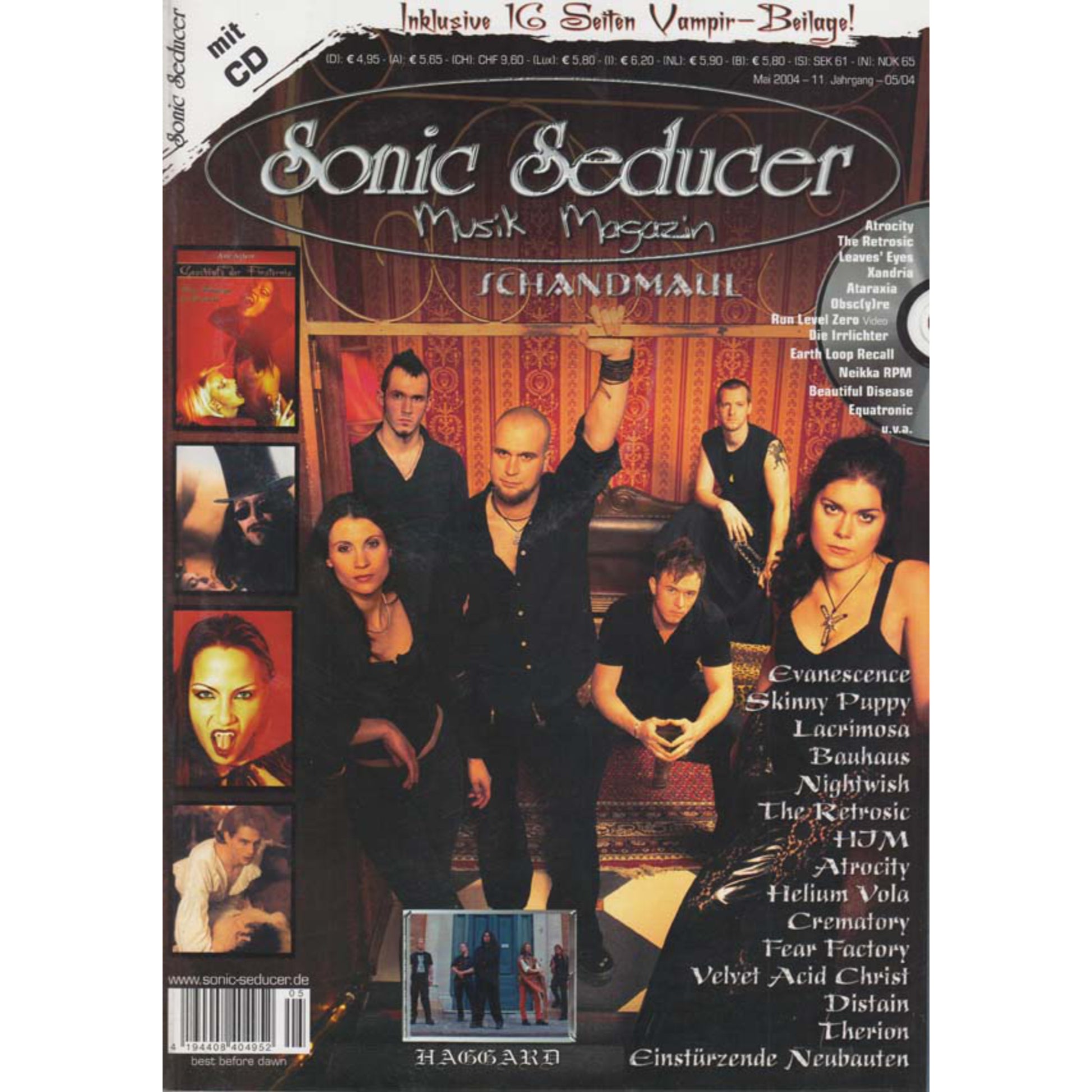 Sonic Seducer Magazin Deutschland 2004-05 Schandmaul Haggard Evanescence Skinny Puppy Lacrimosa