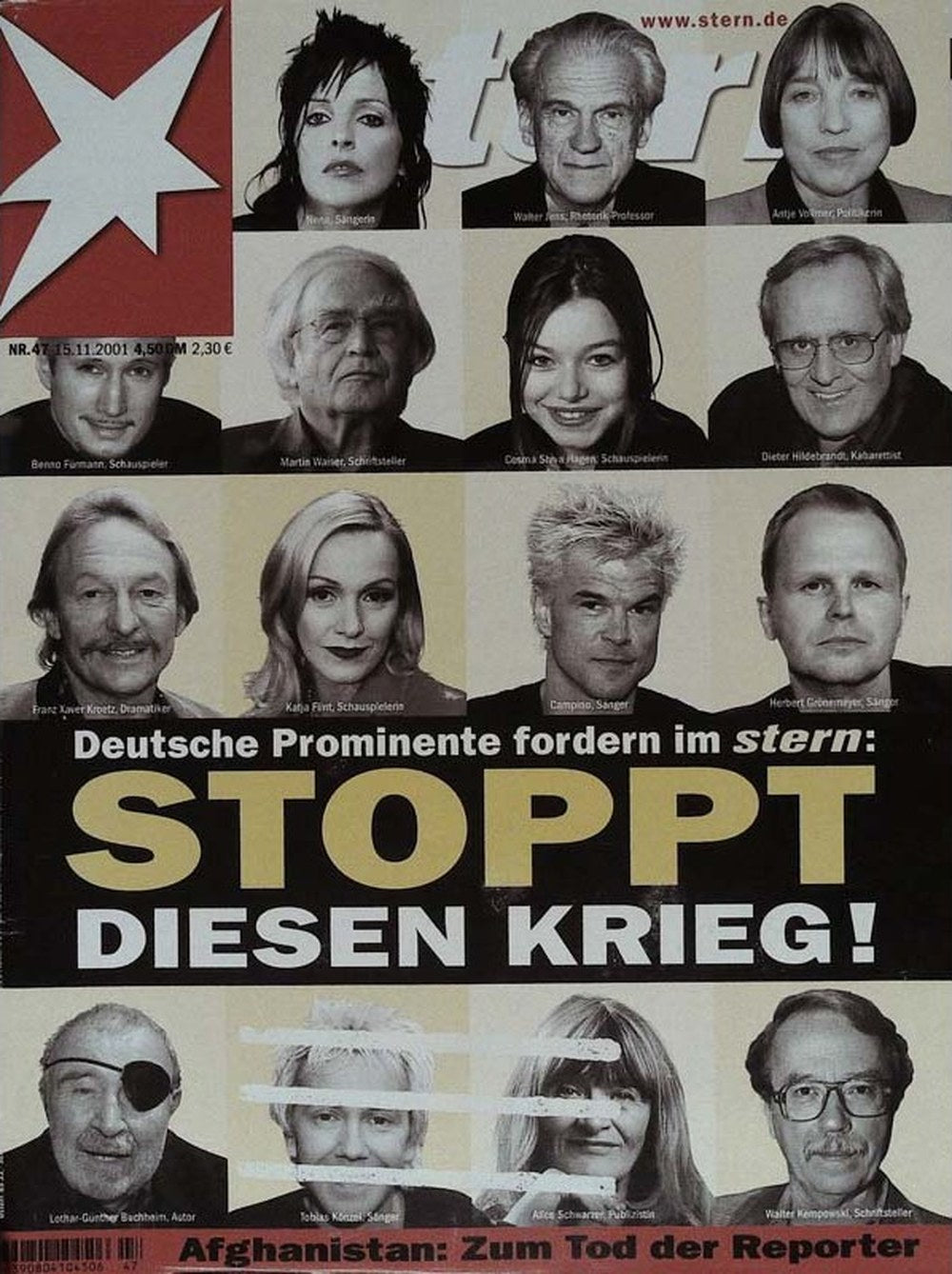 Stern Magazin Deutschland 2001-47 Nena Walter Jens Antje Vollmer Benno Fürmann Martin Walser