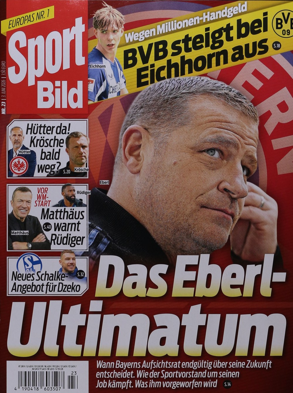 Sport Bild Magazin Deutschland 2026-23 Max Eberl Thilo Eichhorn Adi Hütter Markus Krösche Lothar Matthäus