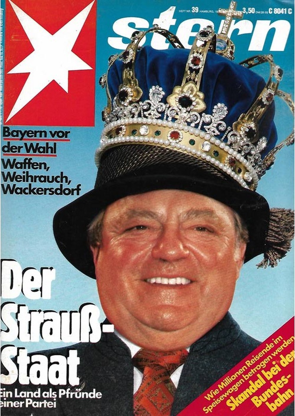Stern Magazin Deutschland 1986-39 Franz Josef Strauß