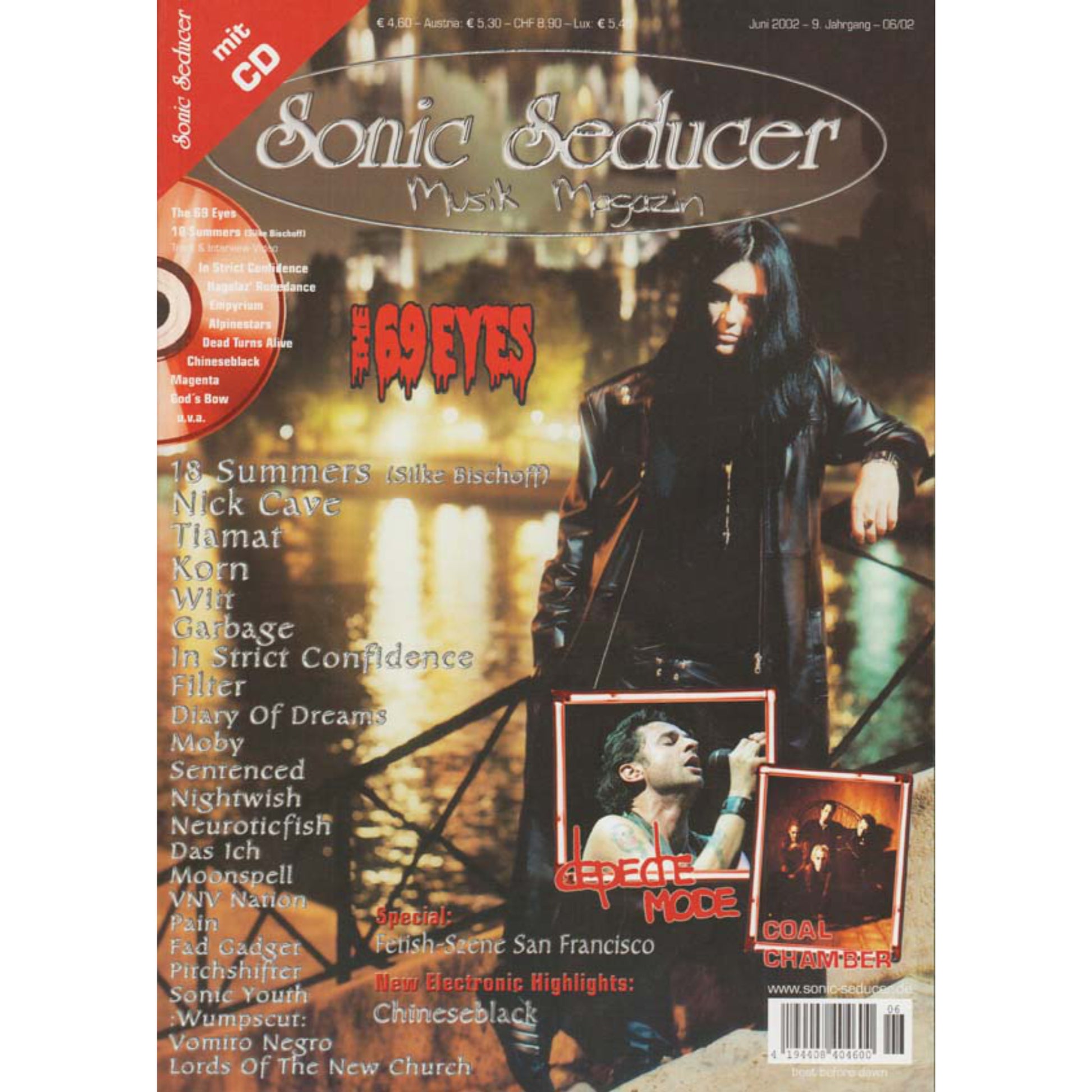 Sonic Seducer Magazin Deutschland 2002-06 The 69 Eyes Depeche Mode Coal Chamber 18 Summers Silke Bischoff