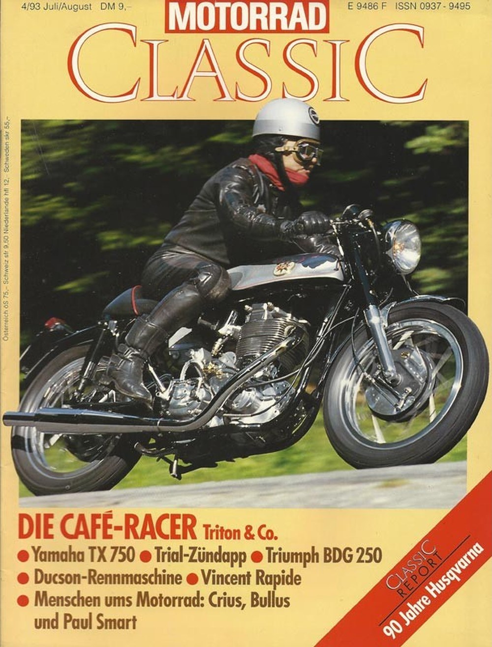 Motorrad Classic Magazin Deutschland 1993-04 Paul Smart Triton Husqvarna